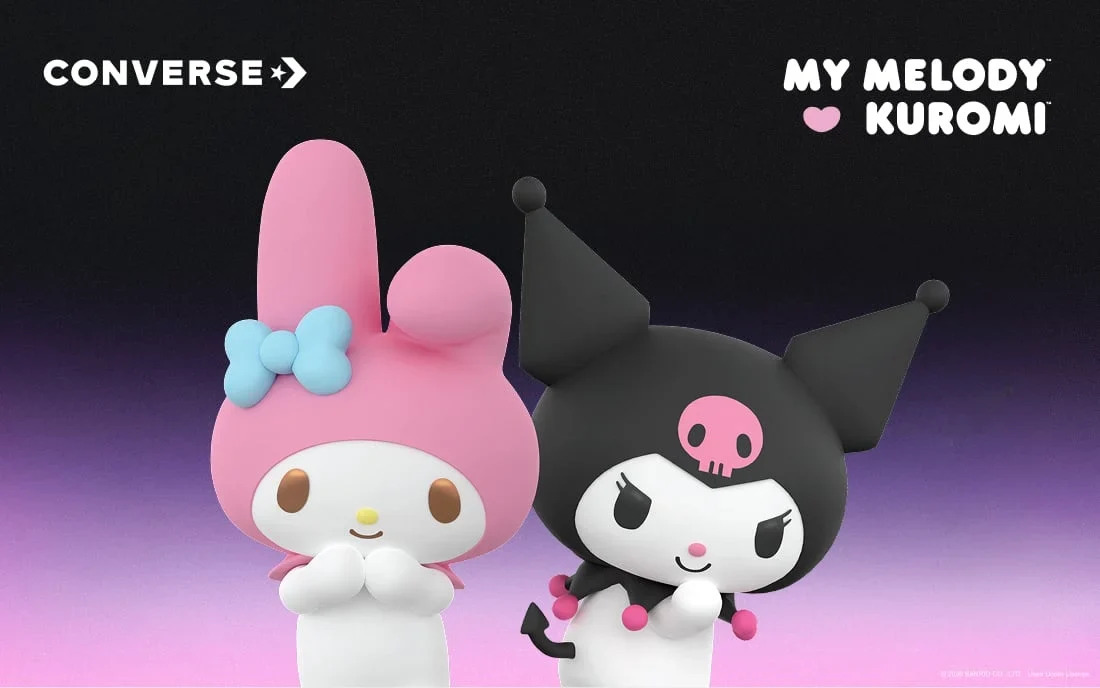 CONVERSE X HELLO KITTY AND FRIENDS ALL STAR LIFT DOUBLE STACK MY MELODY & KUROMI 三麗鷗聯名 美樂蒂 酷洛米 白粉 女鞋 A21835C