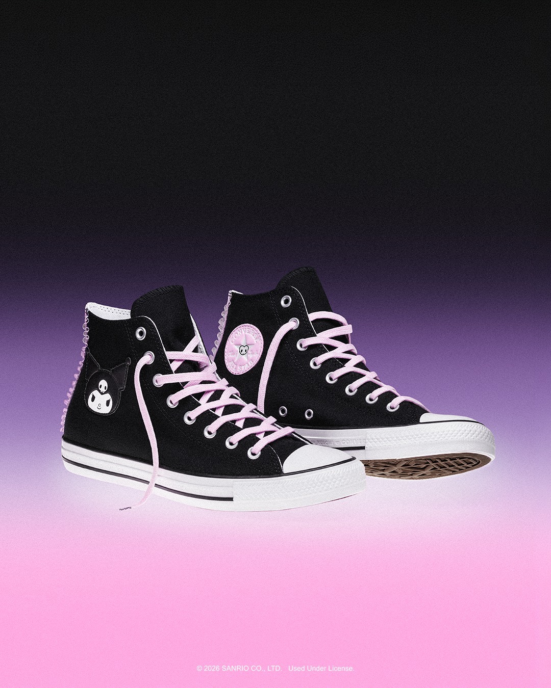 CONVERSE X HELLO KITTY AND FRIENDS CHUCK TAYLOR ALL STAR KUROMI 三麗鷗聯名 酷洛米 黑粉 女鞋 A21837C