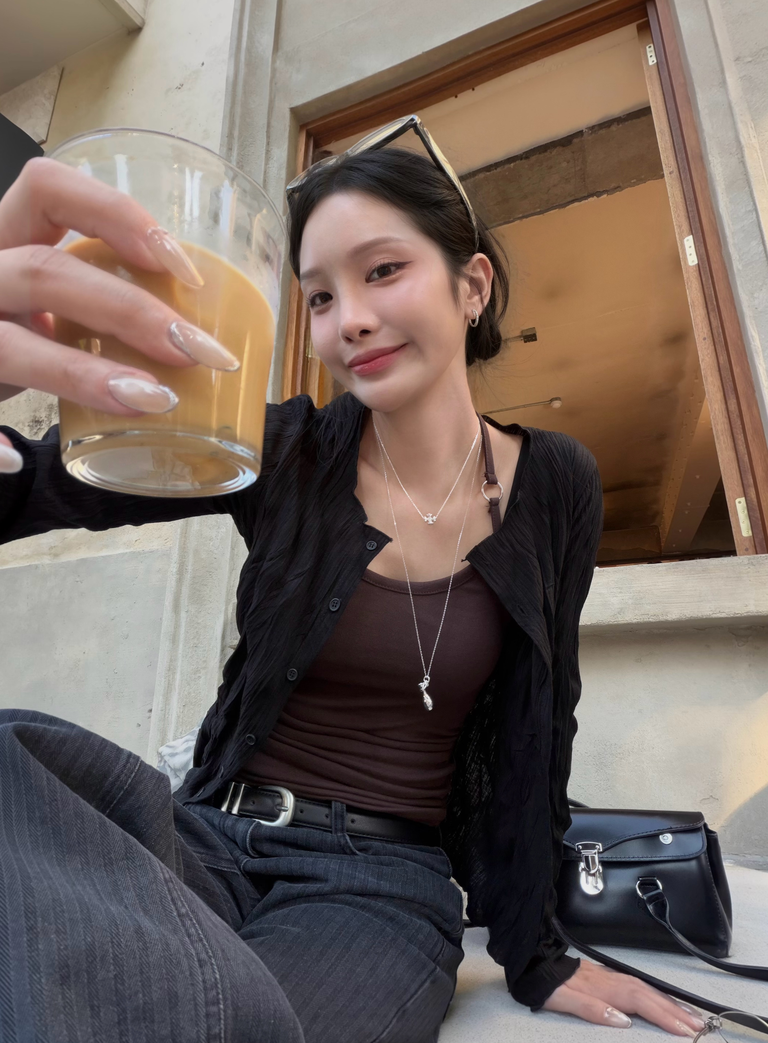 G01 超百搭 銀圈掛脖背心 (深咖)