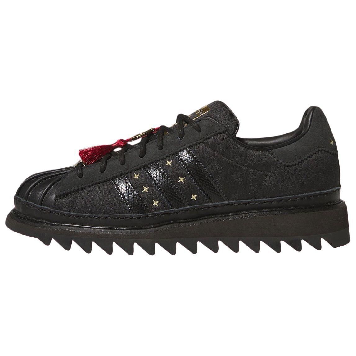【代購】Adidas Originals x CLOT SUPERSTAR Leather Low top Skateboard Shoes Unisex Black JR5114