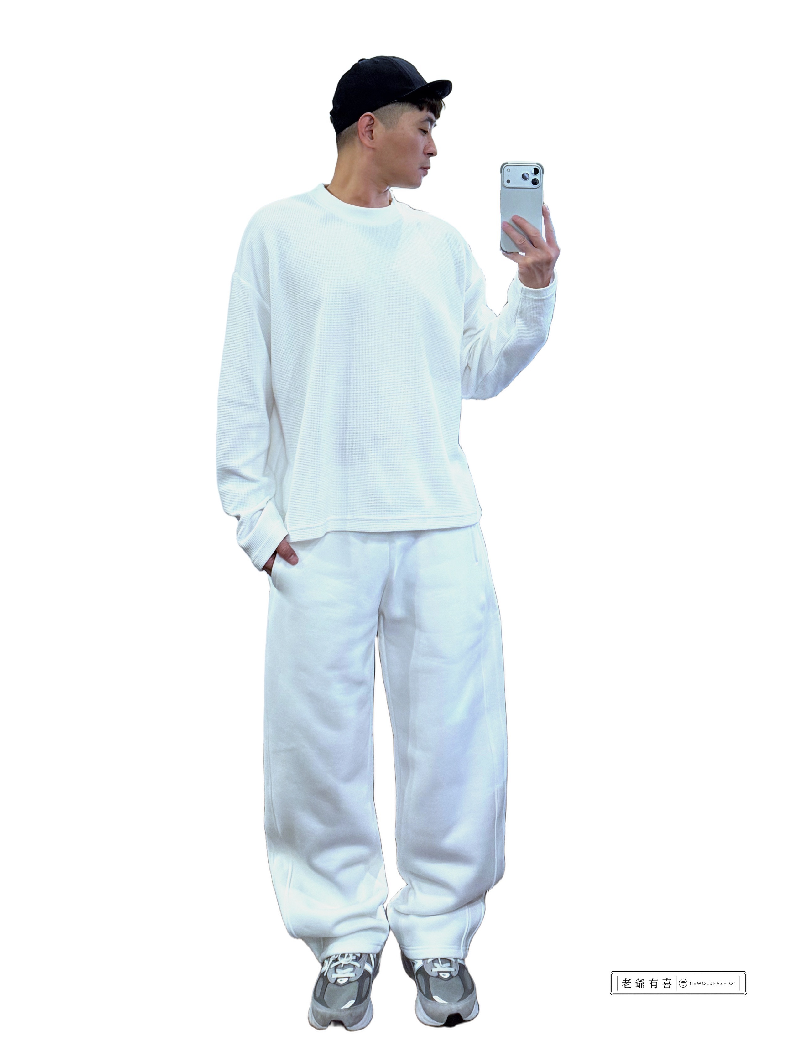 【新品｜不適用2件$2,099】重磅極簡側雙線刷毛棉寬褲－白｜ (NOF2610K26363)