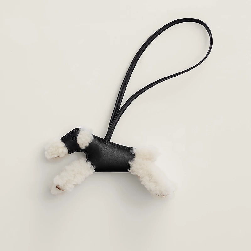 HERMES Budy charm Écru / Noir / Noir 黑色