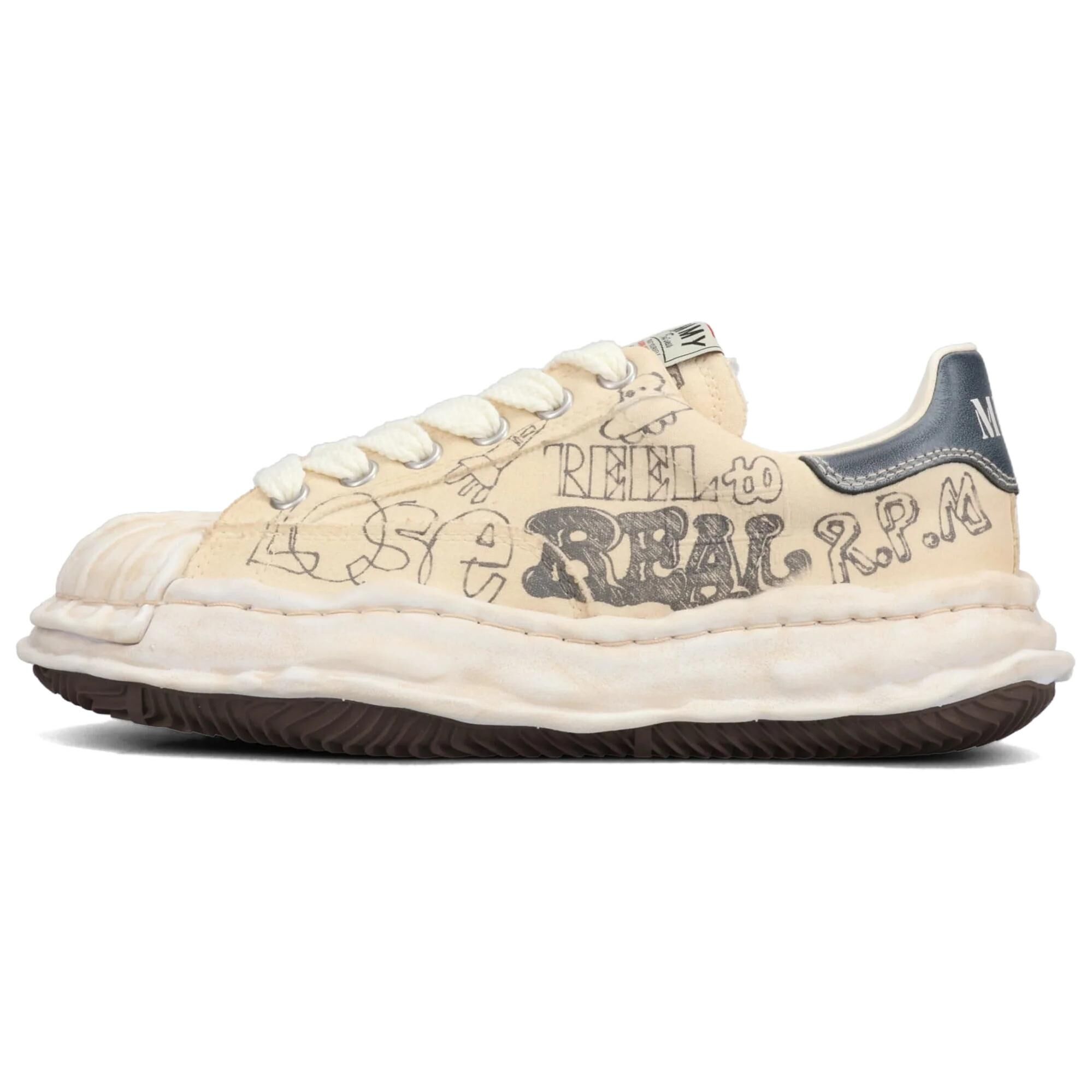 【代購】MIHARA YASUHIRO Blakey Canvas Comfortable Low top Casual Shoes Unisex Ecru A16FW730-WHITE