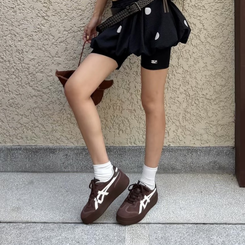 【代購】Onitsuka Tiger TOKUTEN CHUNK 復古厚底增高板鞋 男女同款 棕色