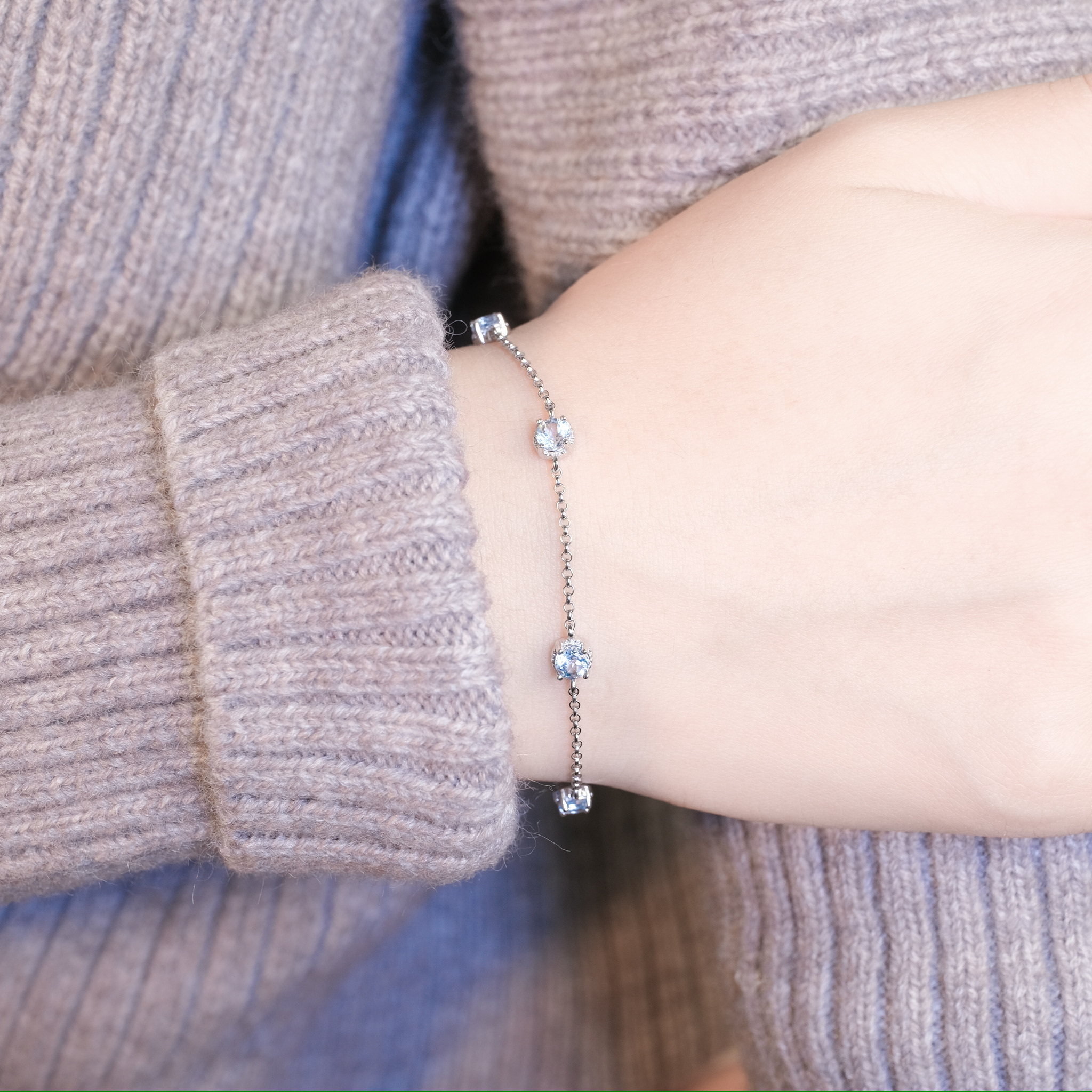 | 925 Silver・Topaz・Olivine・Amethyst | New Chapter Of Life Bracelet （Blue/ Green/ Purple）| BR1701 |