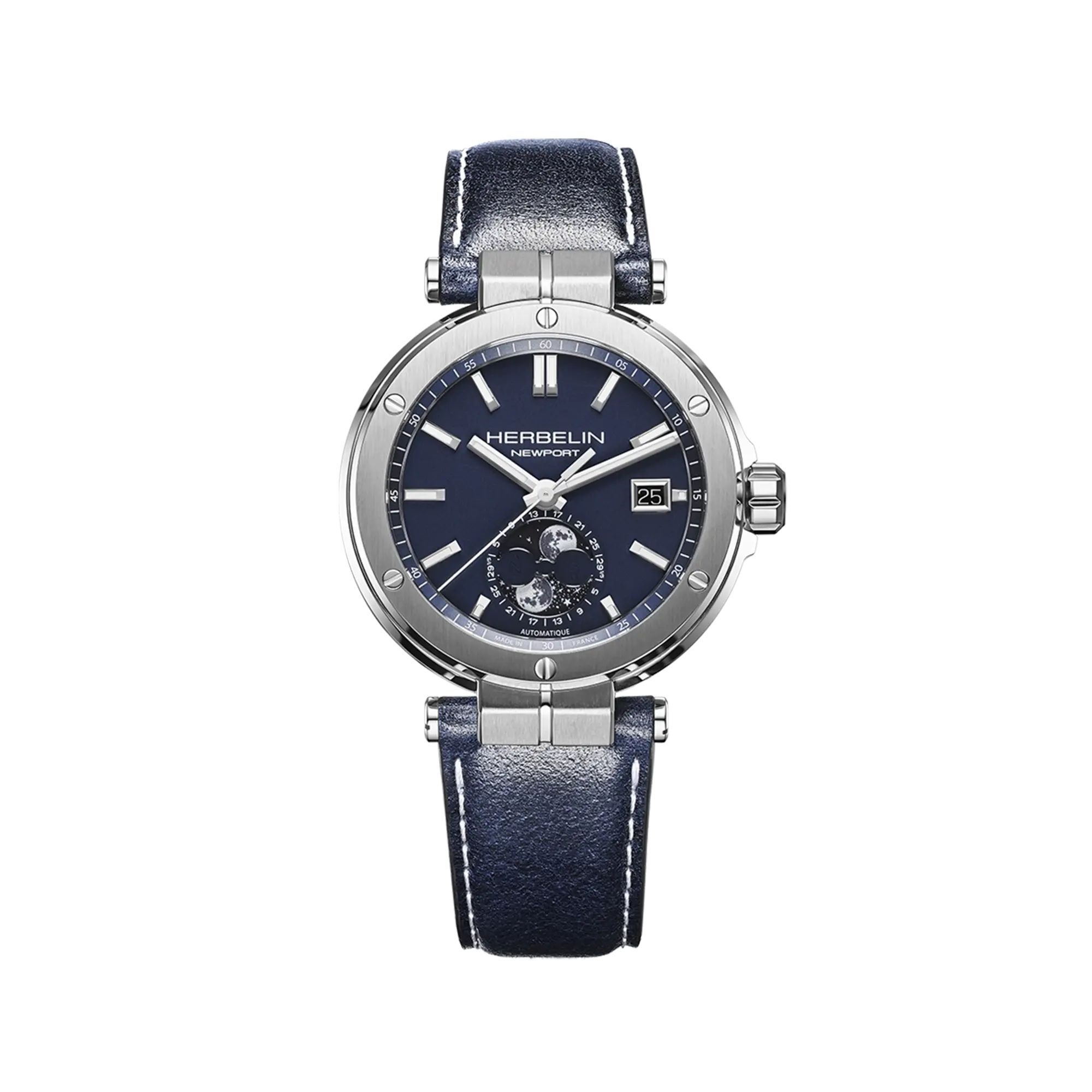 1HL1019-109 [HERBELIN] Newport 自動機械月相腕錶 藍色錶盤 #2889A15LBL (EU)