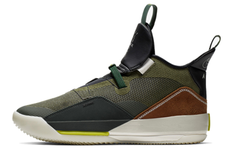 【代購】Jordan x Travis Scott Air Jordan 33 Rebound High top Performance Basketball Shoes Men's Olive Green CD5965-300