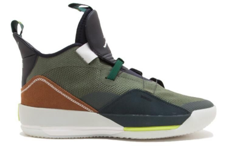 【代購】Jordan x Travis Scott Air Jordan 33 Rebound High top Performance Basketball Shoes Men's Olive Green CD5965-300