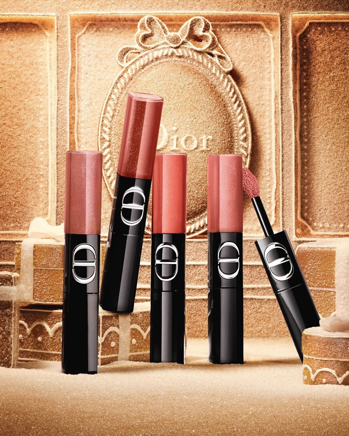 【Luxury】DIOR 聖誕限定 迪奧金緻雙頭唇釉 霧星光唇露 聖誕彩妝 不沾杯 多色可選 代購 限量款