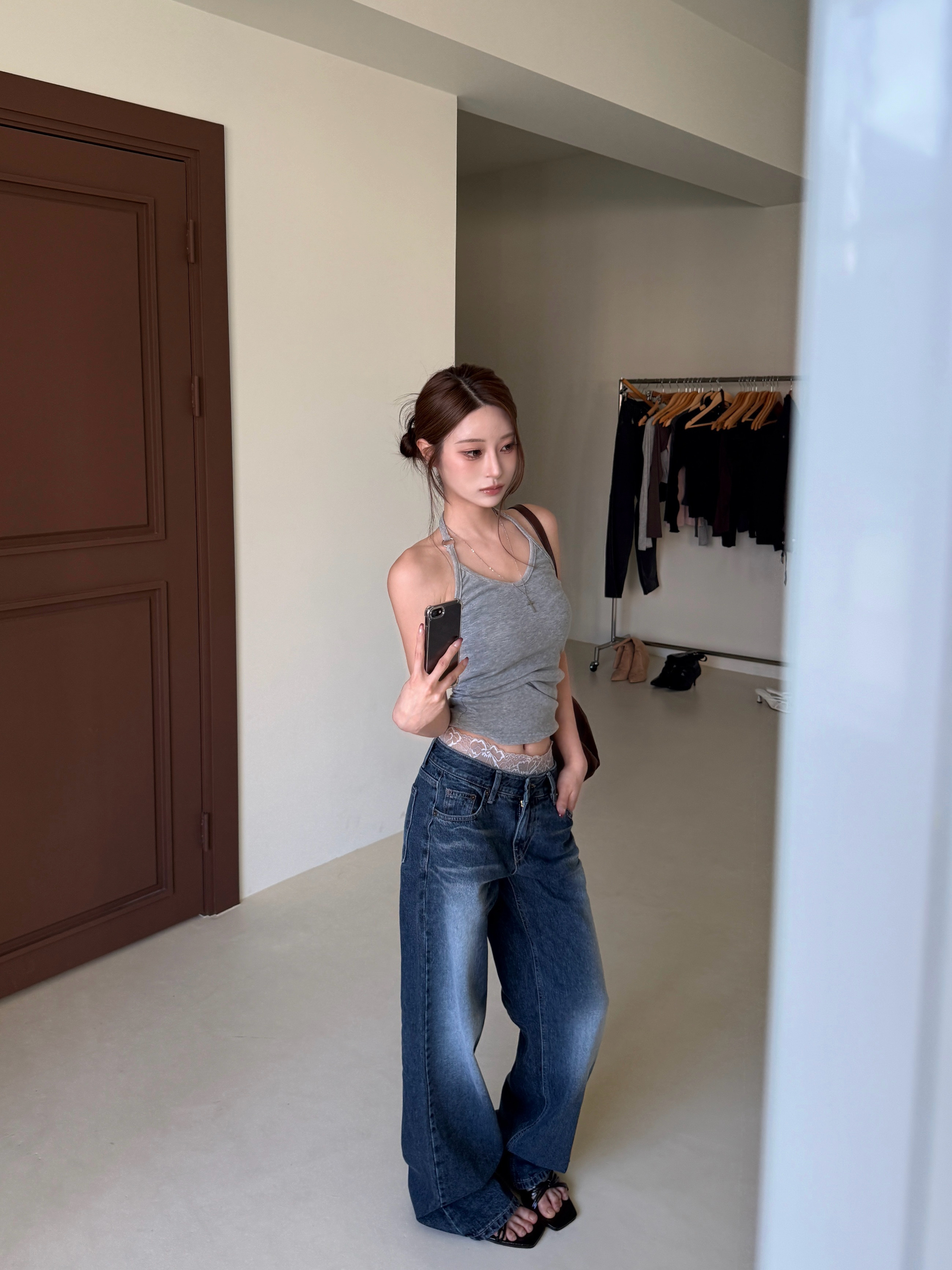 A24 美式鬆弛氛圍感牛仔褲 SML
