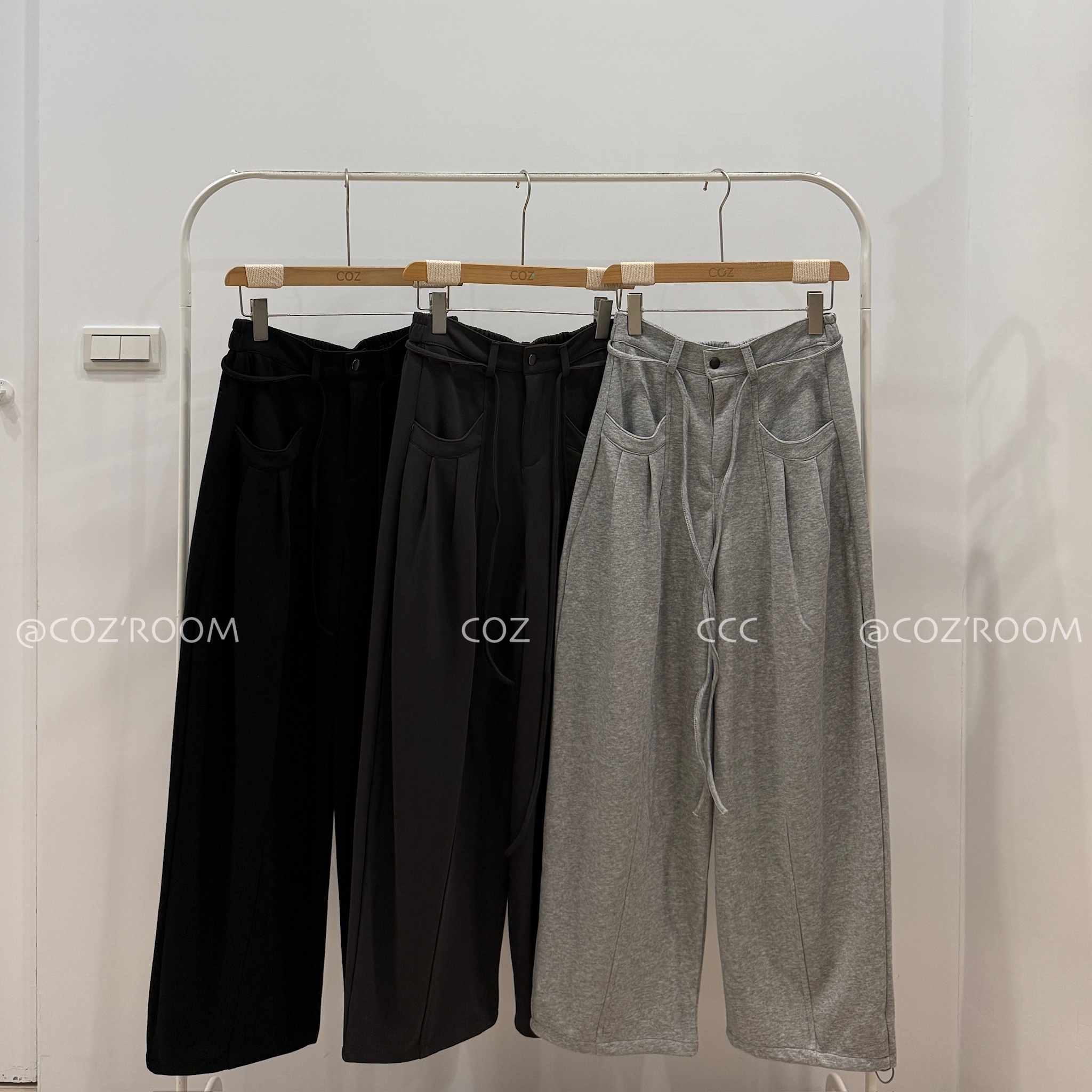 24H都舒服的U口袋彎刀繭型棉褲 F size (3色) _75311