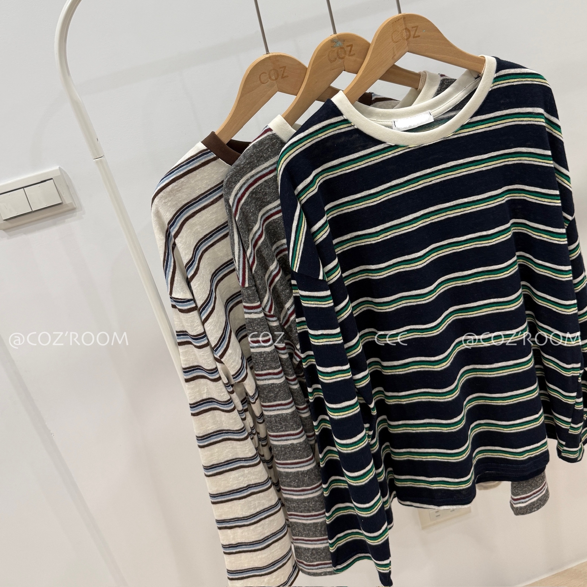 疊色條紋雜點大件Tee (3色) _2240(3883)