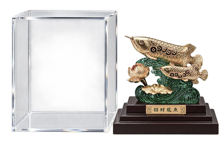 鹿港窯 招財龍魚完整禮盒與手提袋
