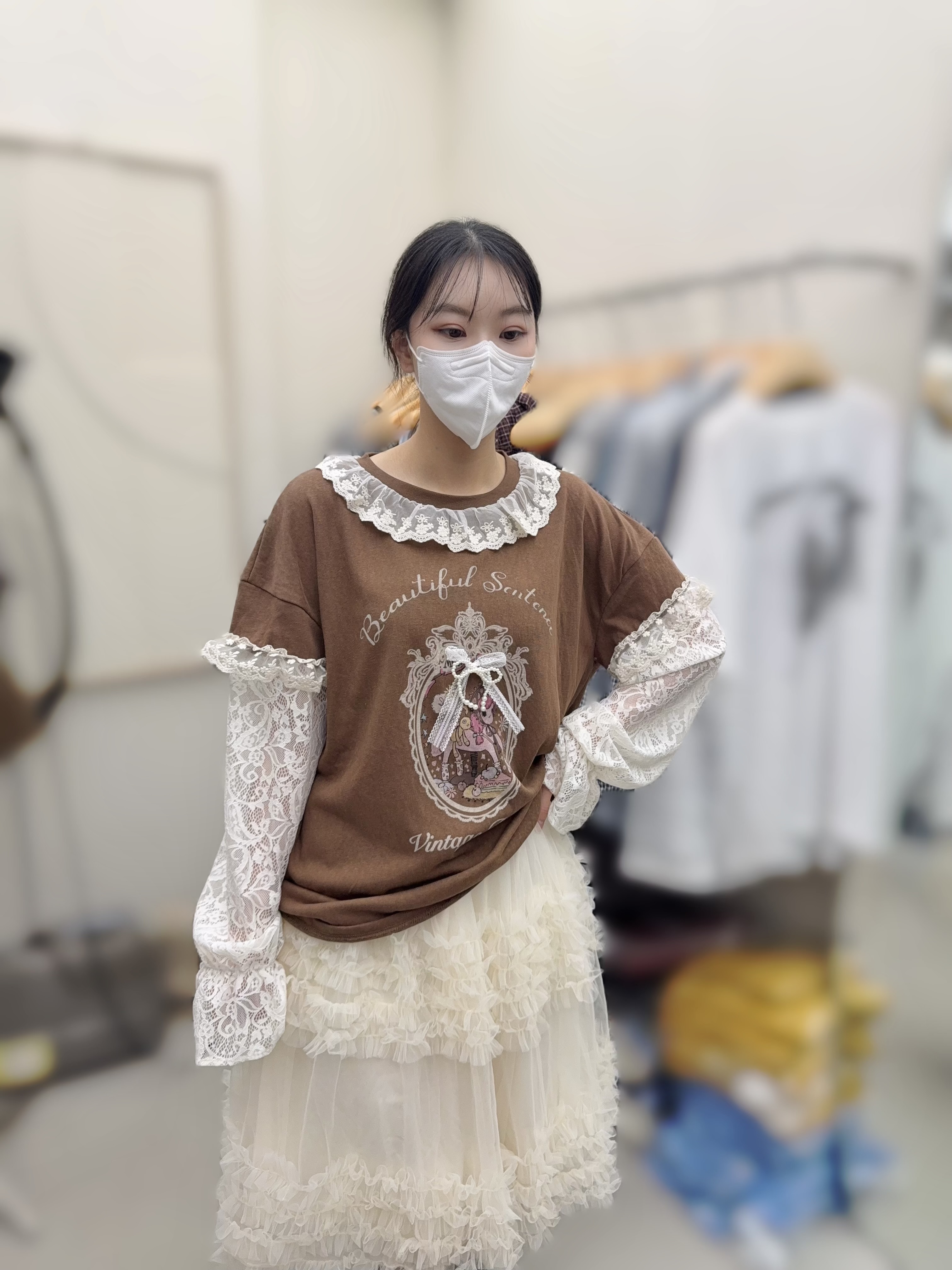 CE07   高質LACE 獨角獸蝴蝶結T   胸46 -60   長 27 $529