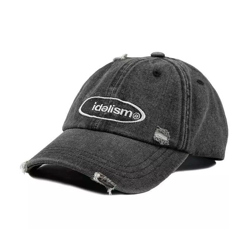 idealism LOGO CAP Black 洗舊破壞 老帽 棒球帽 黑色 ID-63 [台灣現貨]