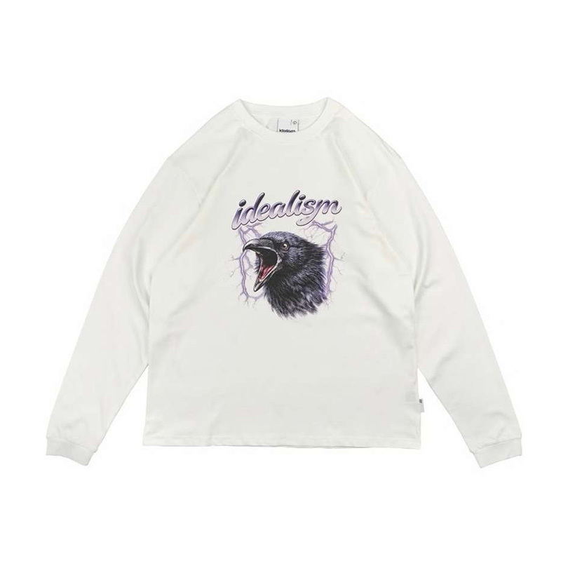 idealism CROW L/S TEE White 烏鴉 長T 長袖 白色 ID-66 [台灣現貨]