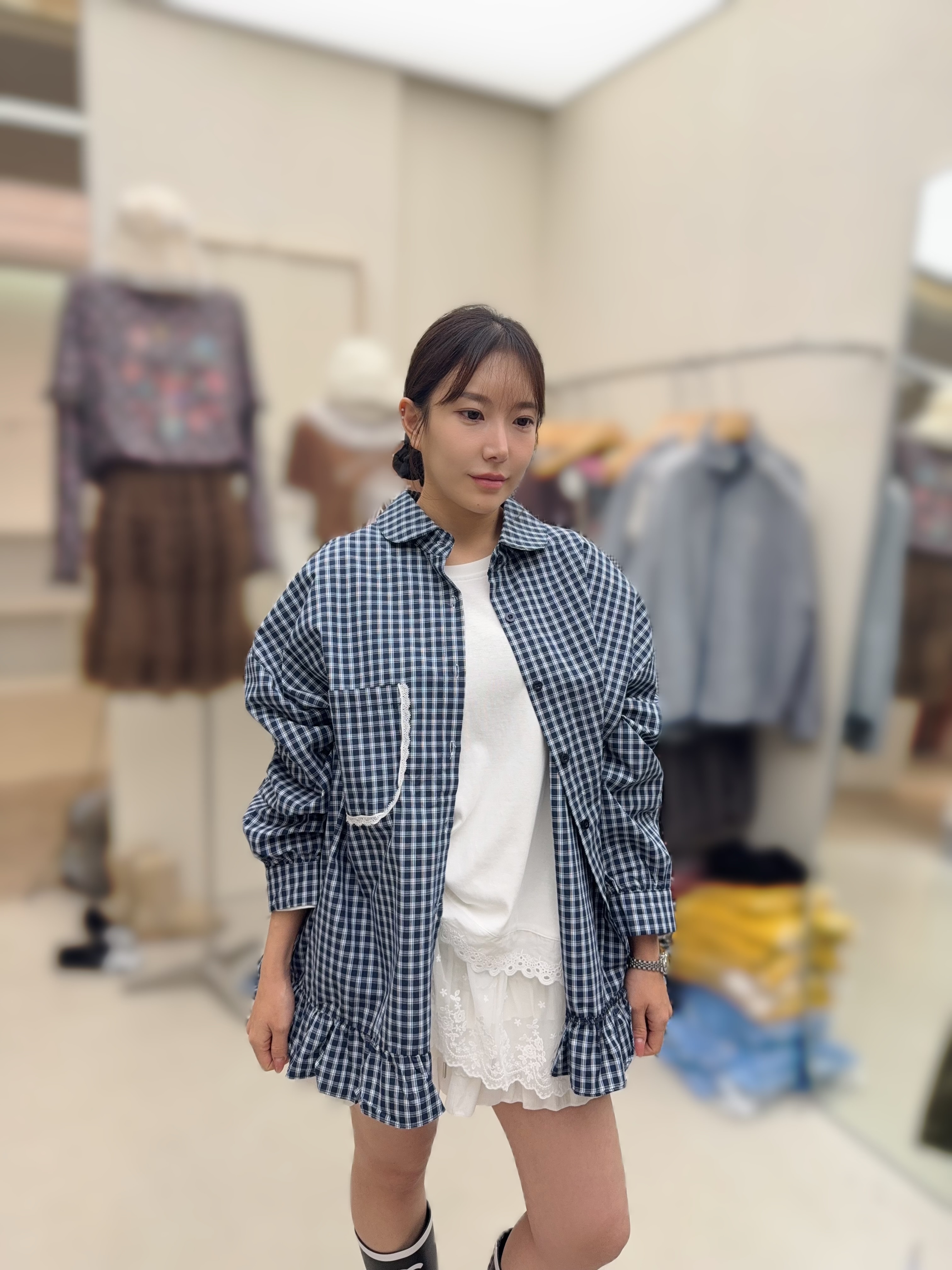 【限量】CE36    格仔娃娃上衣 胸  54  長 28   $499 (1口價)
