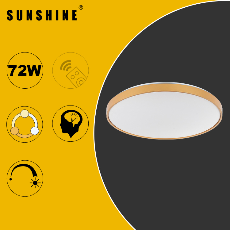 LED Ceiling Light, Tri-Color Tunable / Dimmable with Remote, 72W (CLG)
