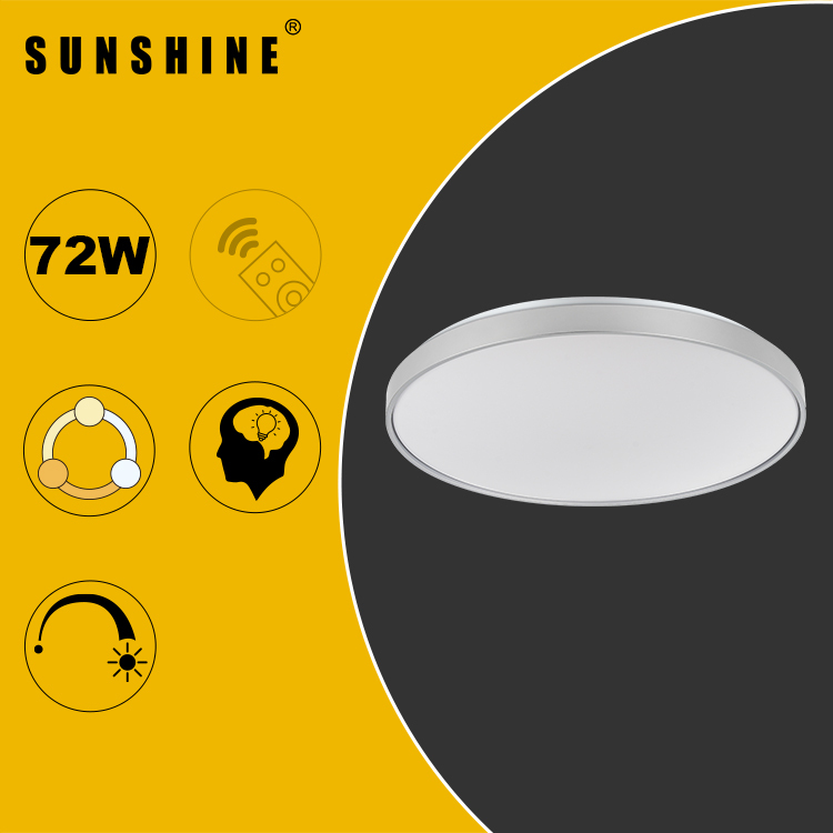 LED Ceiling Light, Tri-Color Tunable / Dimmable with Remote, 72W (CLSL)