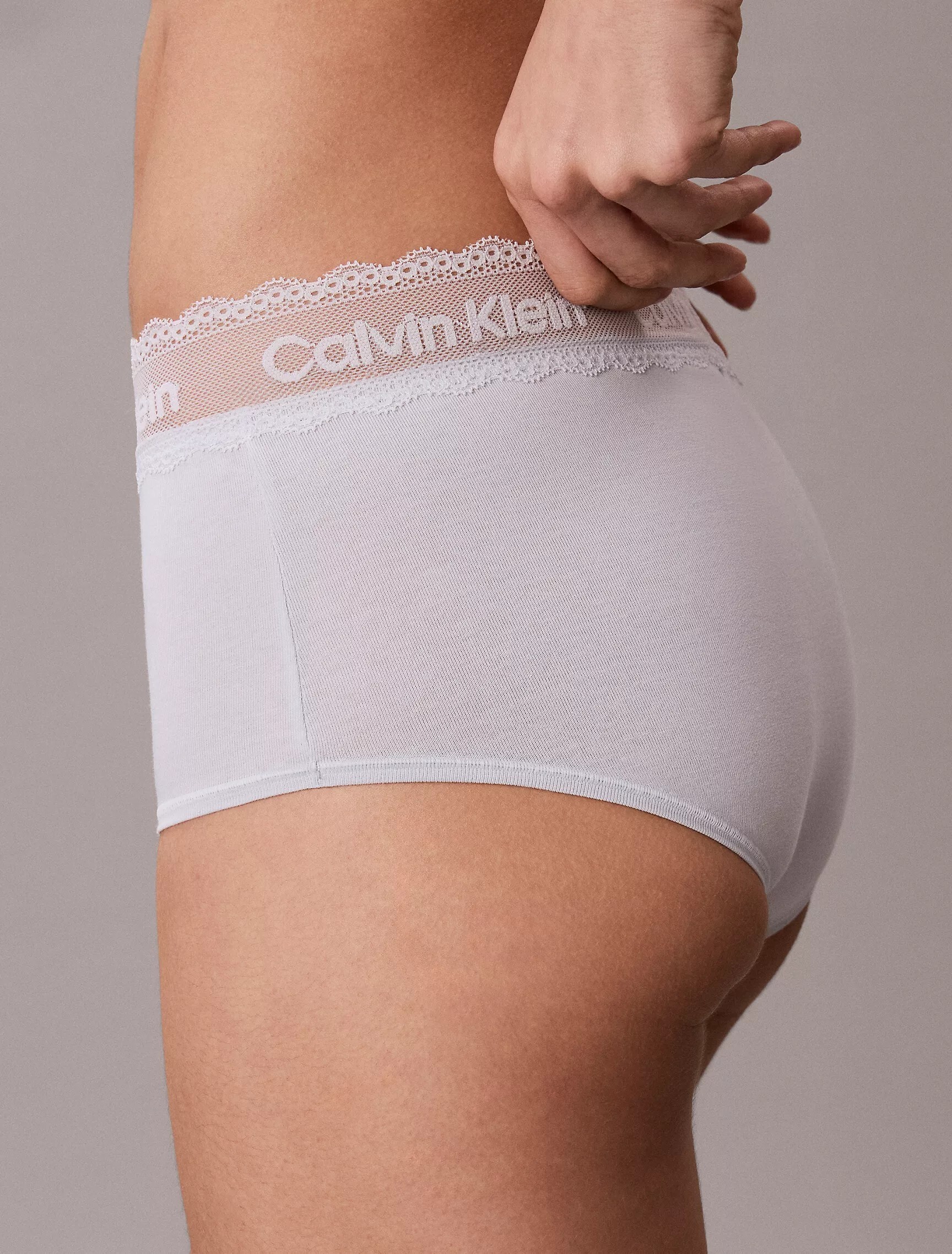 Calvin klein  Cotton Lace 棉質蕾絲平口內褲