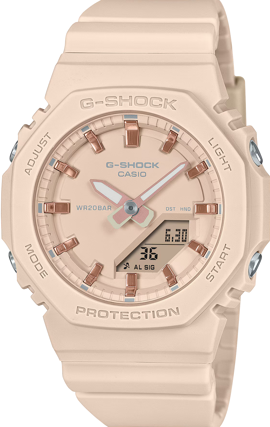萬年鐘錶 - G-SHOCK   纖薄精緻八角電子錶 GMA-P2100M-4 錶徑 : 40.2mm