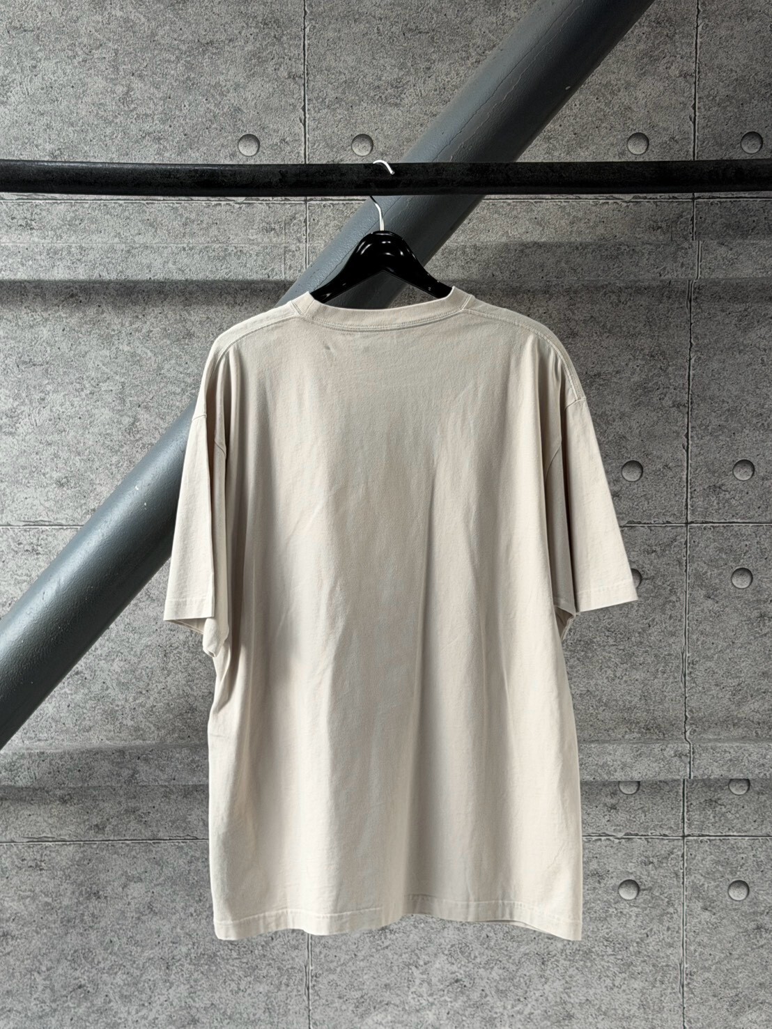 BALENCIAGA 刺繡麥穗雙B Logo 米色短袖T