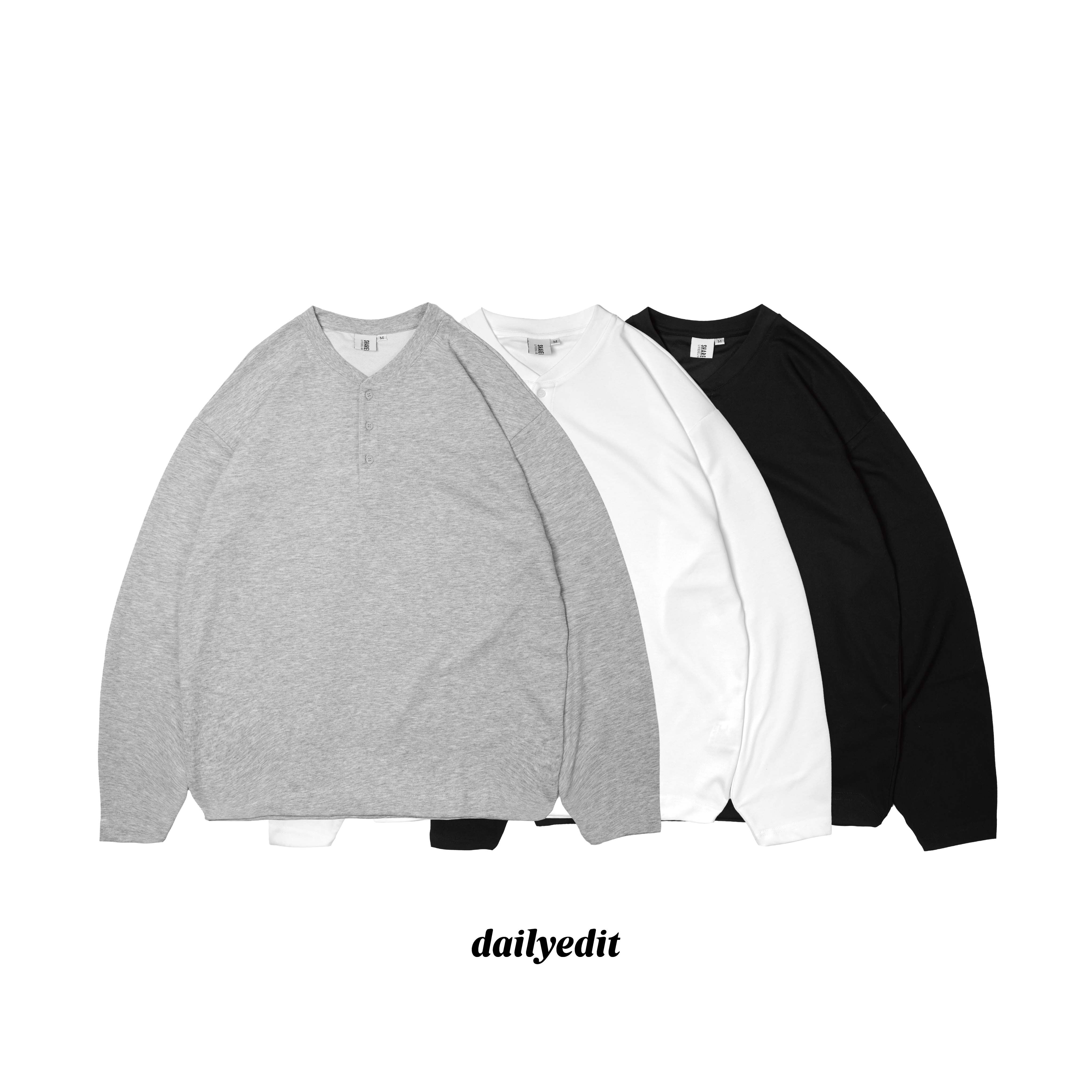 機能抗菌亨利長袖 Dry Tech Henley LT-013