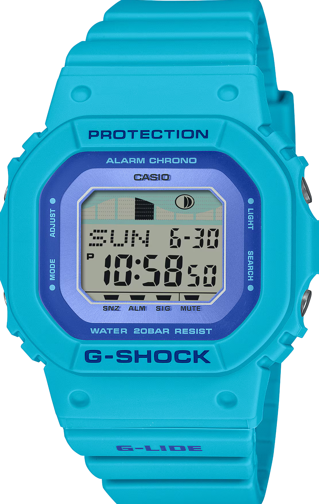 萬年鐘錶 - G-SHOCK  活力夏季月相潮汐衝浪電子錶 GLX-S5610-2 錶徑 : 40.5 mm