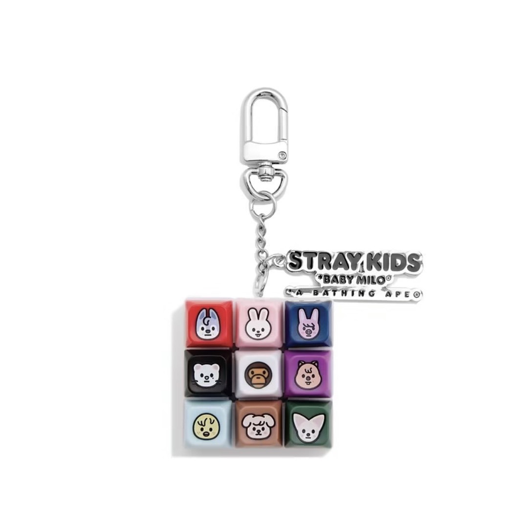 -(C013)-A BATHING APE BAPE X STRAY KIDS BABY MILO KEYCAP 韓團聯名 舒壓鍵盤 吊飾 鑰匙圈-2M73100902
