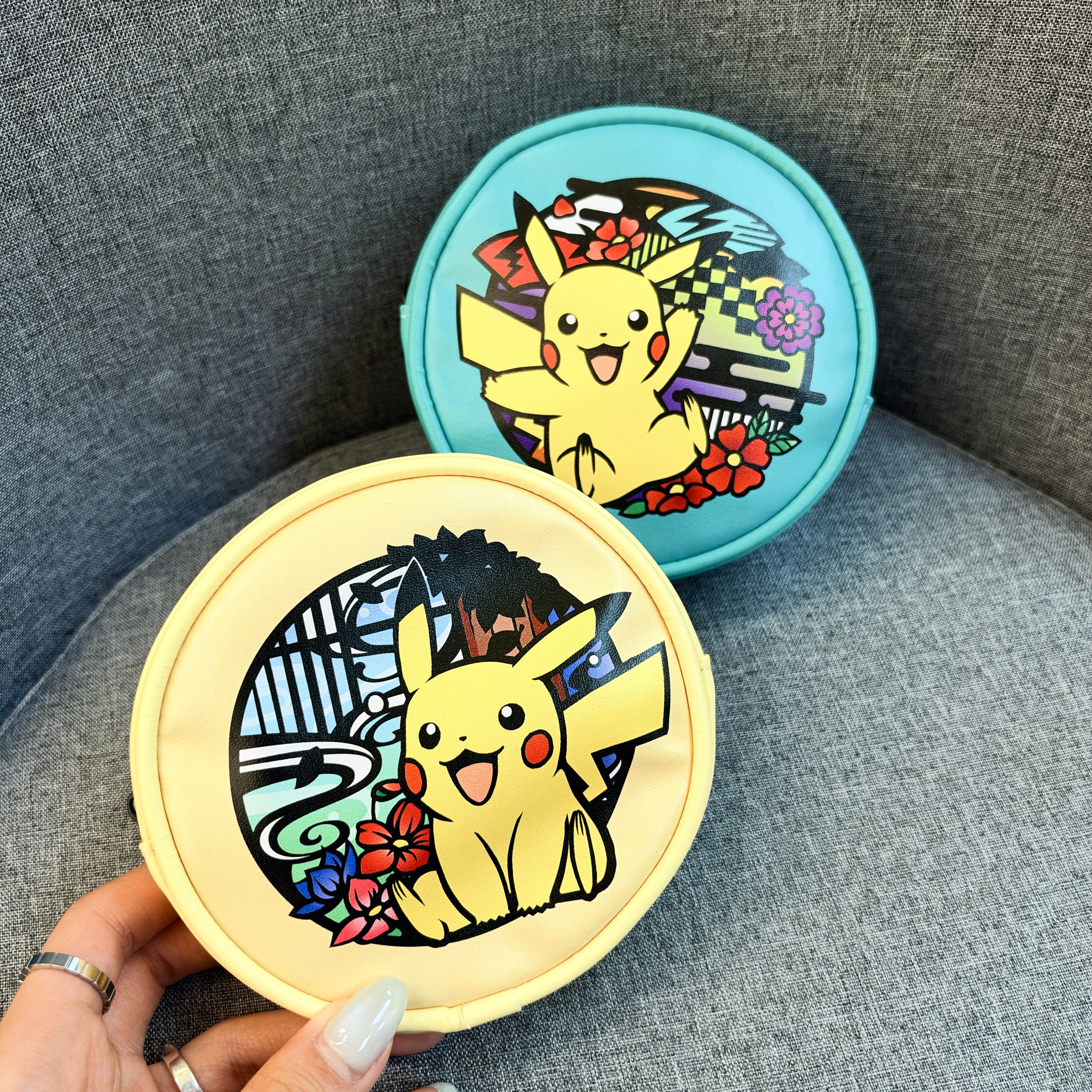 🇯🇵皮卡丘圓形收納環保袋吊飾⚡💙(現貨)