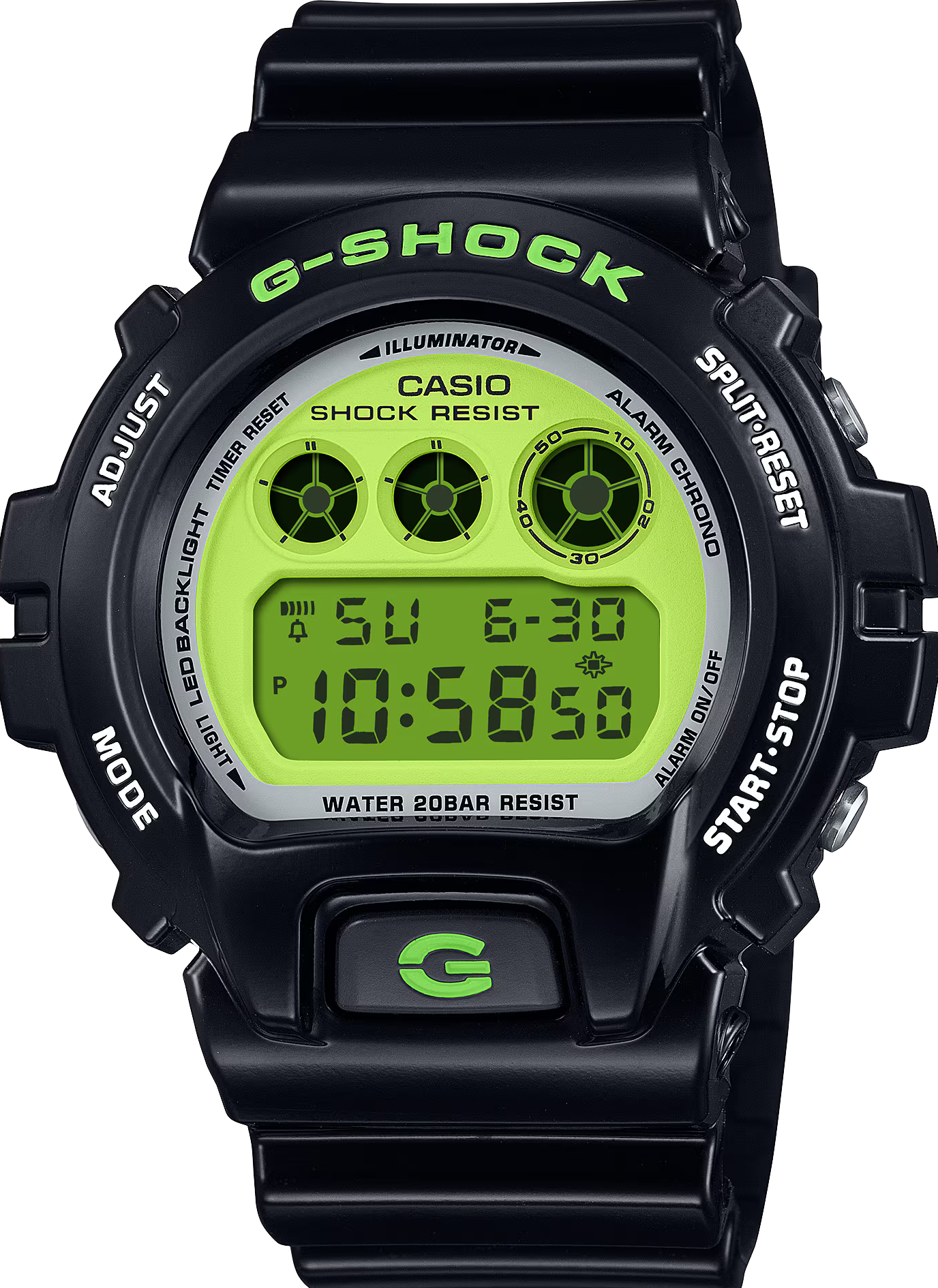 萬年鐘錶 - G-SHOCK  經典百搭潮流復古鮮豔色彩防震運動電子錶 DW-6900RCS-1 錶徑 : 50mm