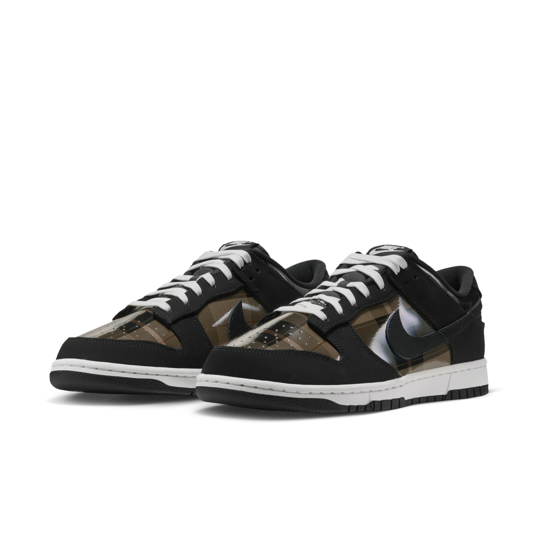男鞋 NIKE DUNK LOW RETRO 'Night Forest' 黑格子 格紋 皮革 低筒 休閒鞋【IQ0154-300】