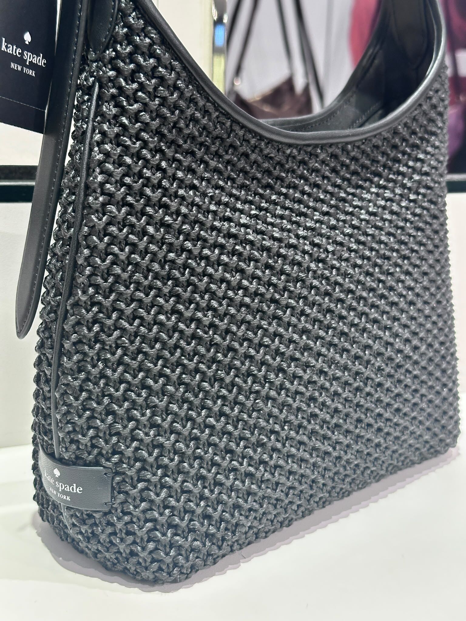 WV06 KS 黑色草編細單肩包  454 Straw Small Shoulder Bag