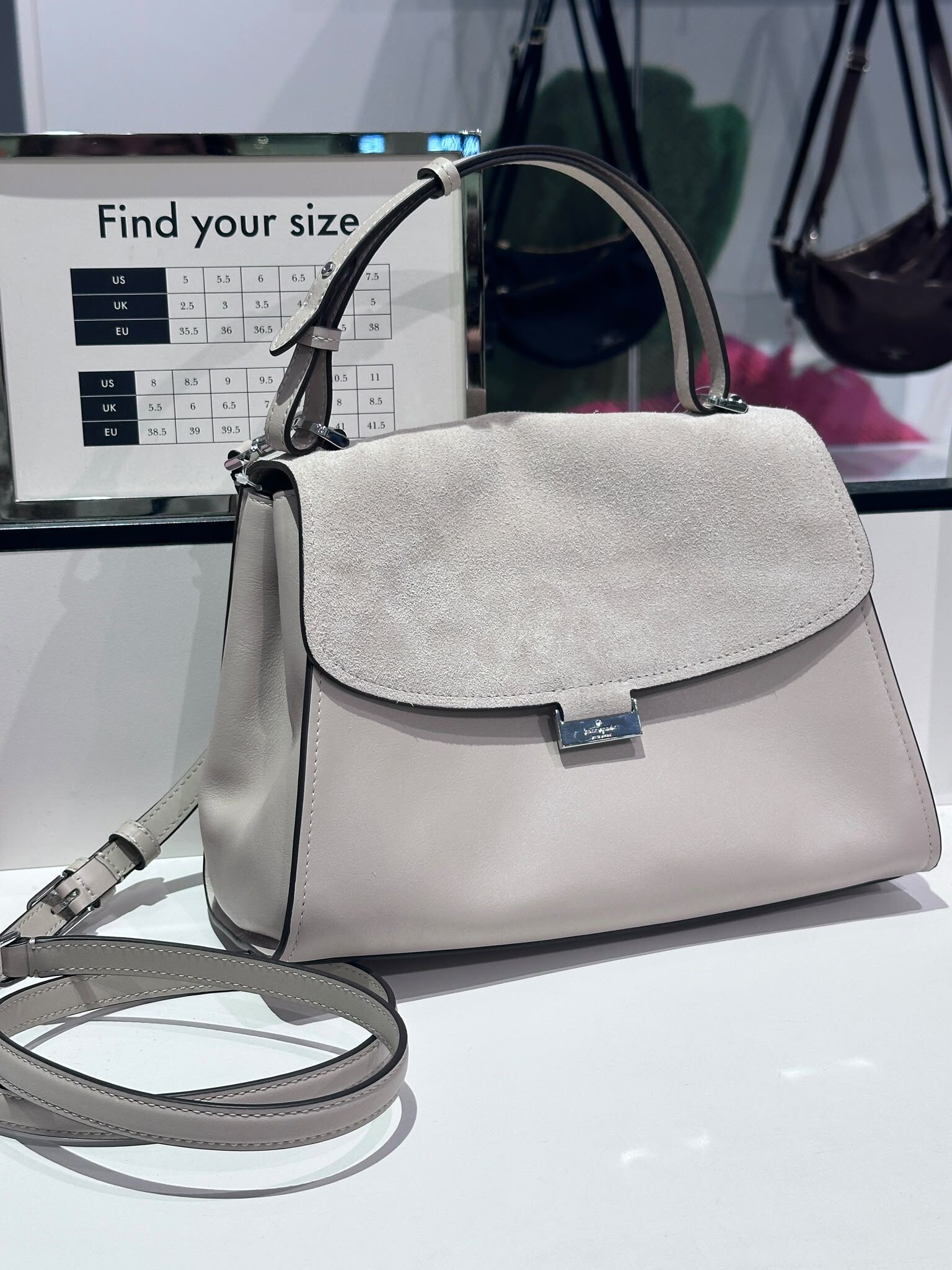 WV11 KS 杏色配麂皮手提袋  Riley Suede Top Handle Bag
