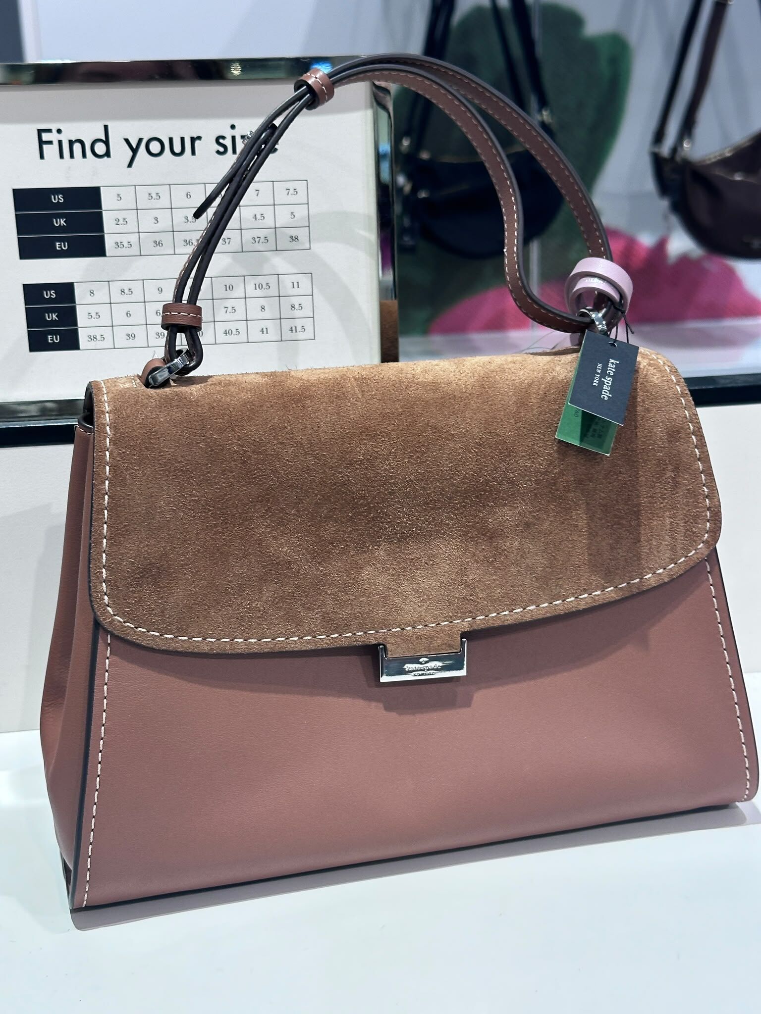 WV12 KS 啡色配麂皮 手提袋  Riley Suede Top Handle Bag