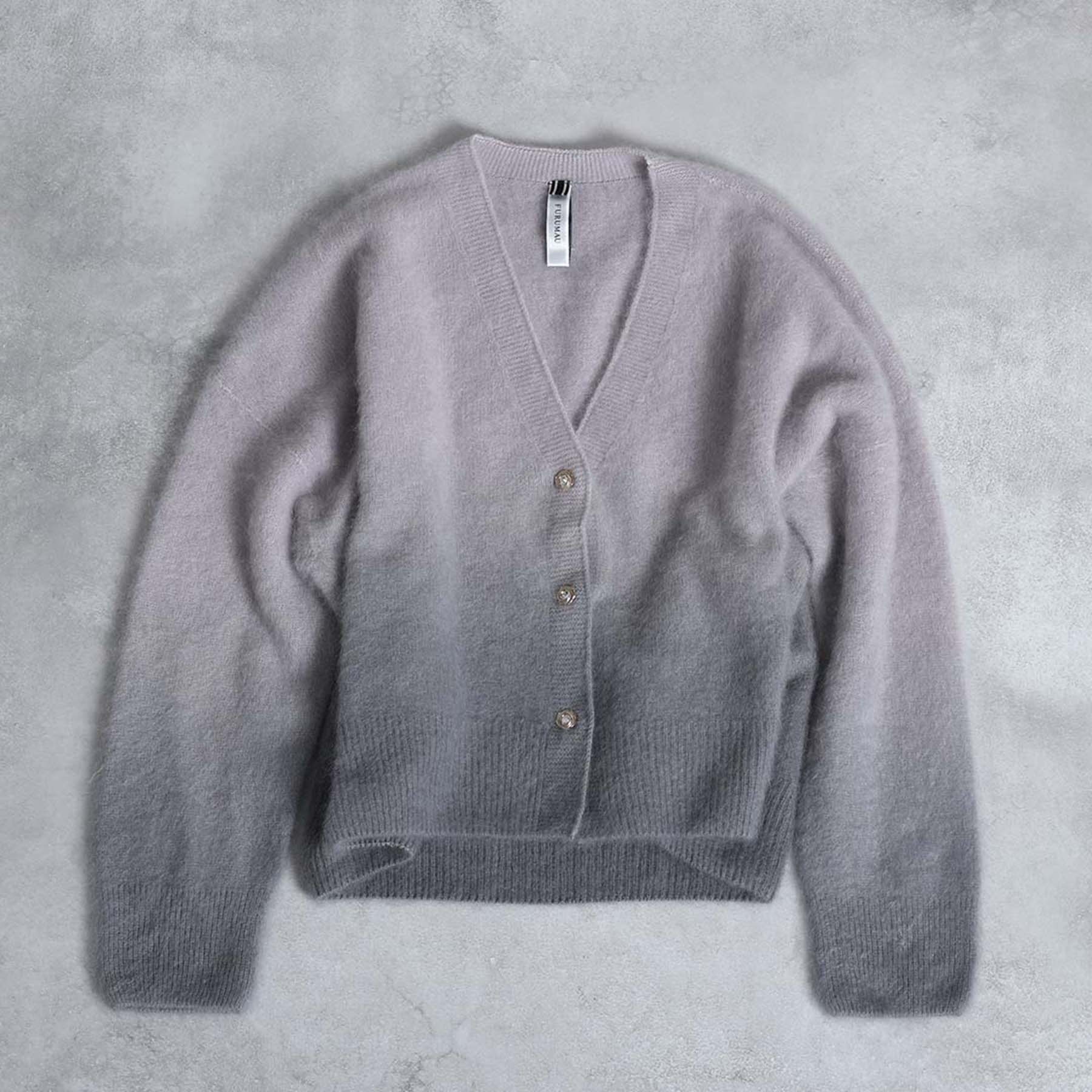 Pure Cashmere 漸層色開襟衫(灰）