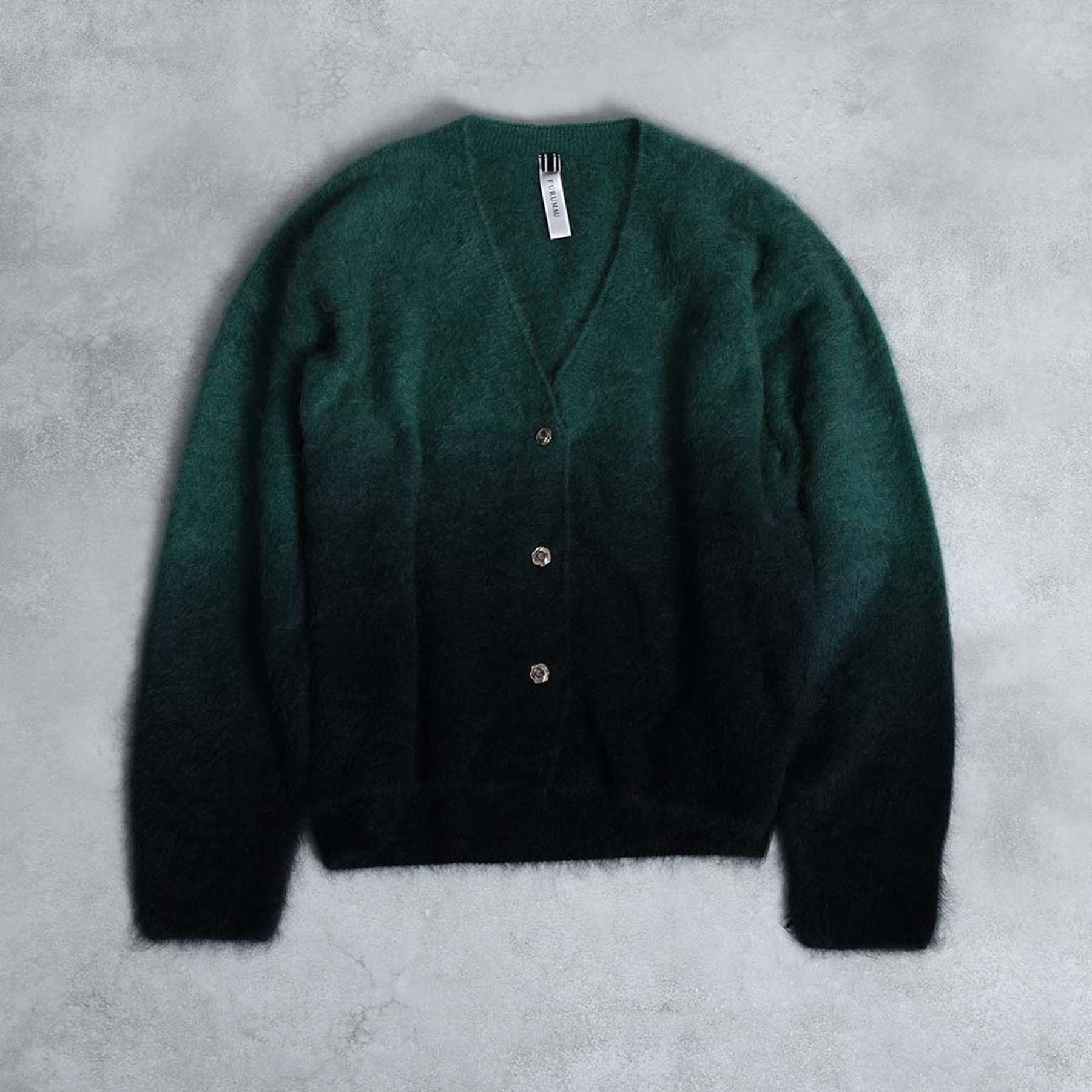 Pure Cashmere 漸層色開襟衫（綠）