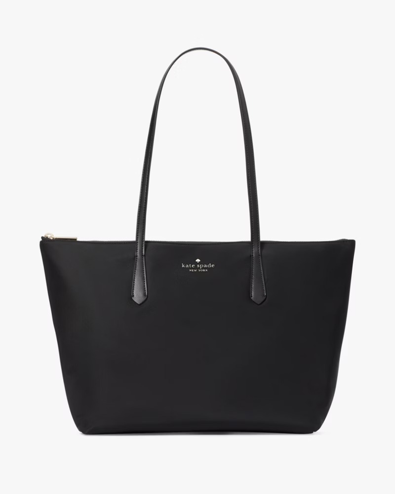 WV21 KS 黑色尼龍拉鏈單肩包  Kitt Ksnyl Tote Bag