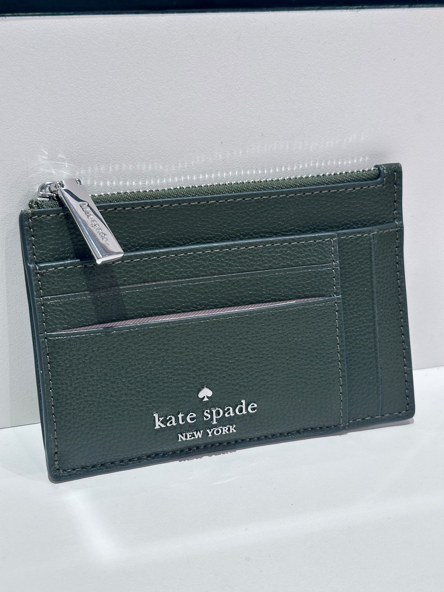 WV39 KS 深綠色 大拉鏈卡包  Large Slim Card Holder