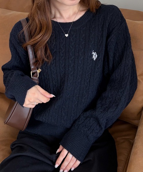 U.S. POLO ASSN. 經典小LOGO麻花針織衫 9色