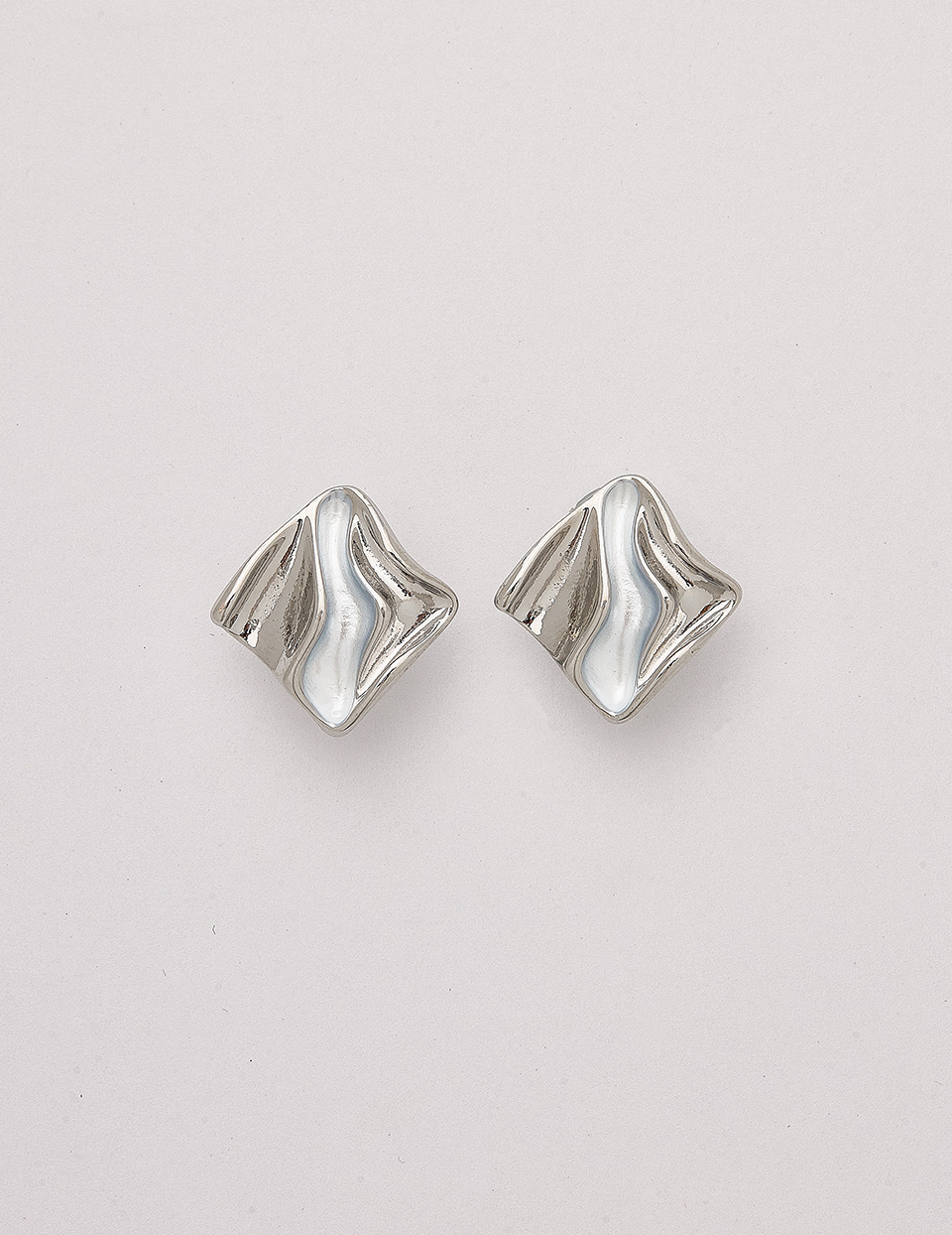 幾何菱形．夾式耳環