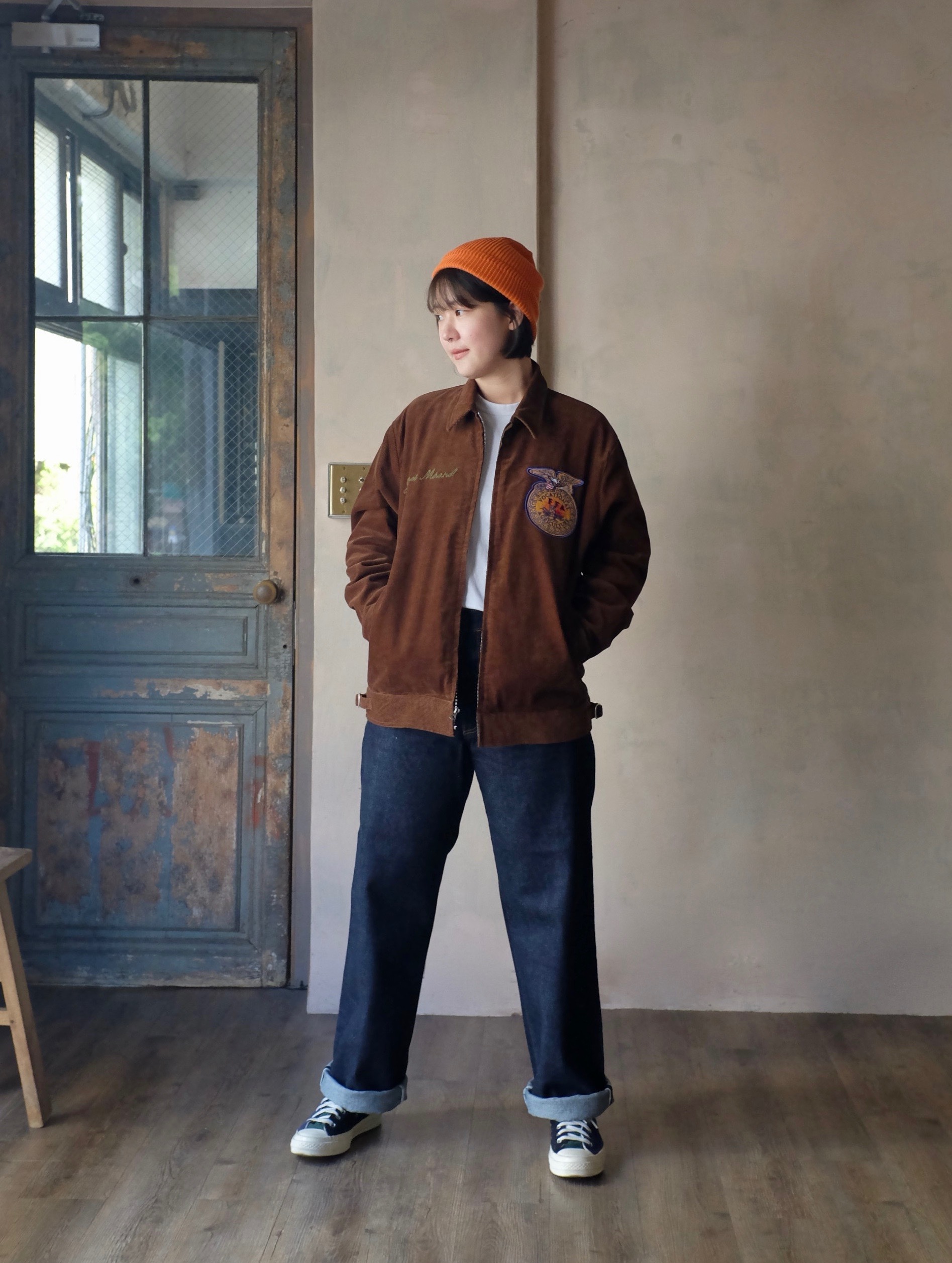 HOUSTON CORDUROY EMBROIDERY JACKET (FFA) / Brown