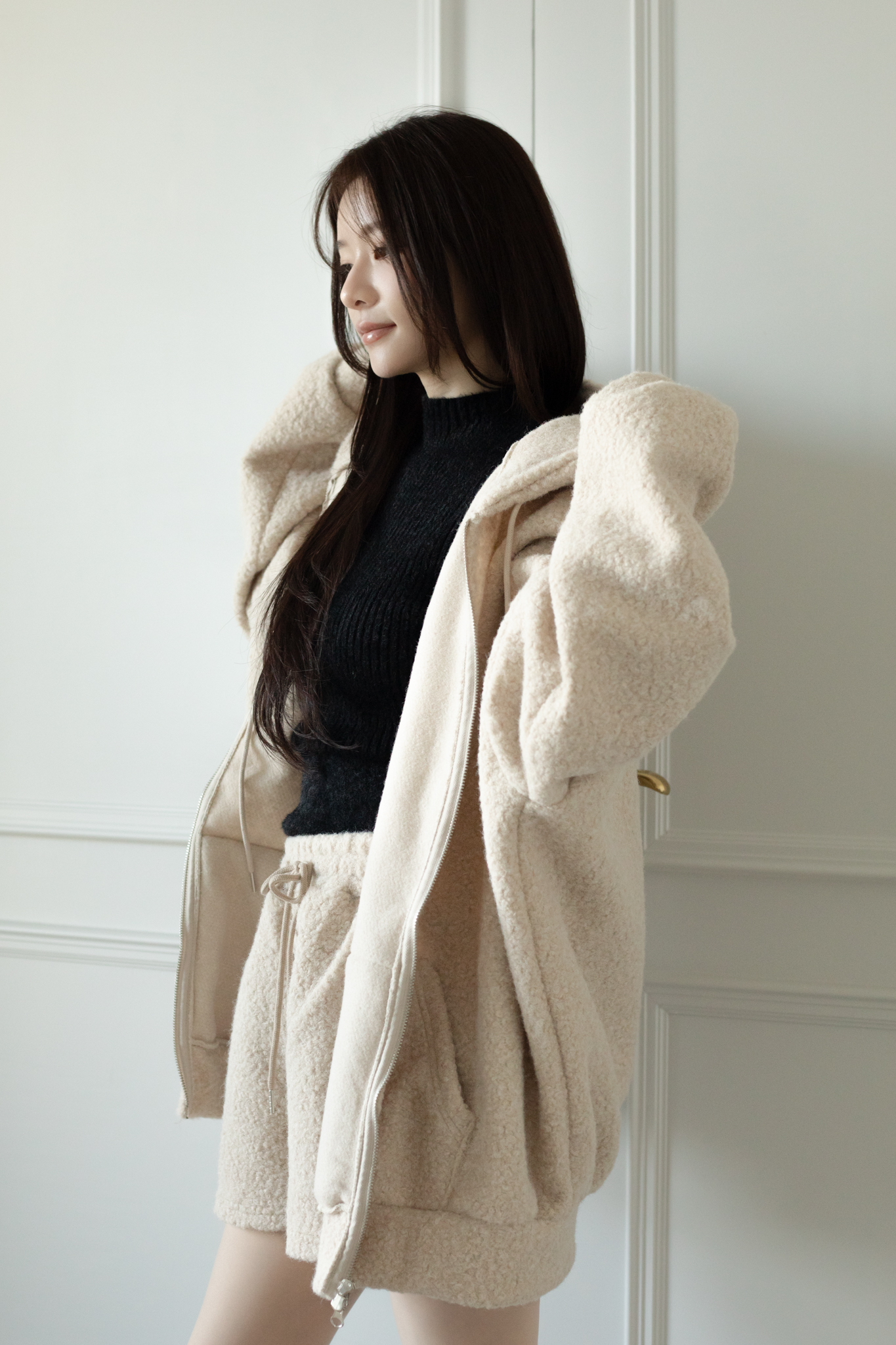 T18 OVERSIZED SHERPA ZIP-UP HOODIE JK
