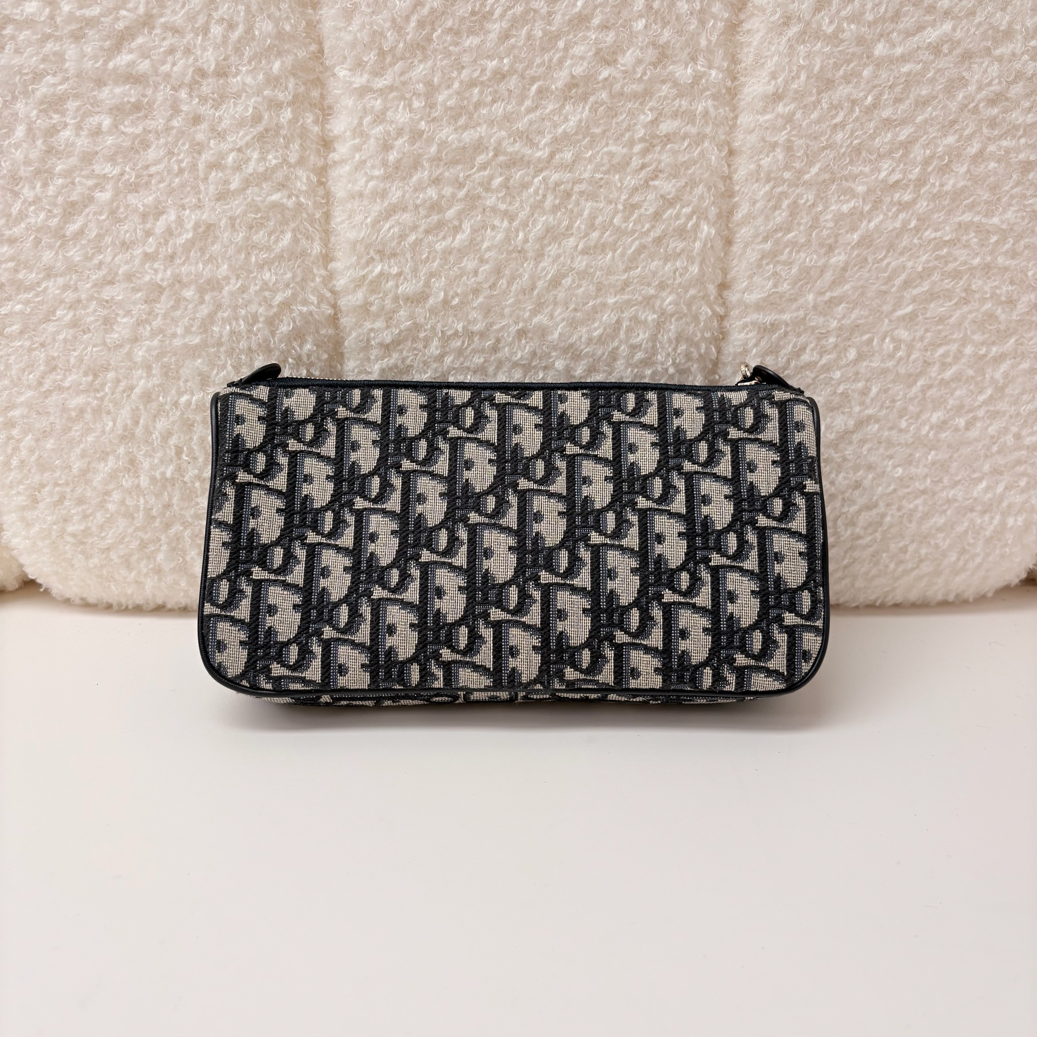 Dior Promenade Pouch With Chain - Blue / GHW