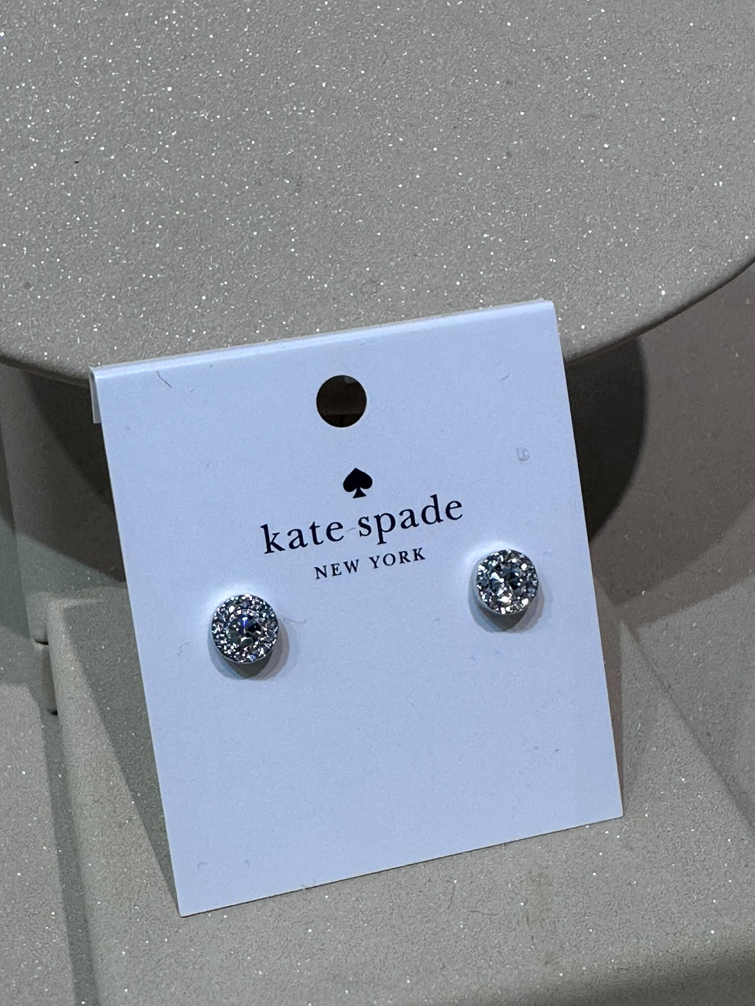 WV61 KS 水晶銀色耳環  You're A Gem Pave Halo Studs