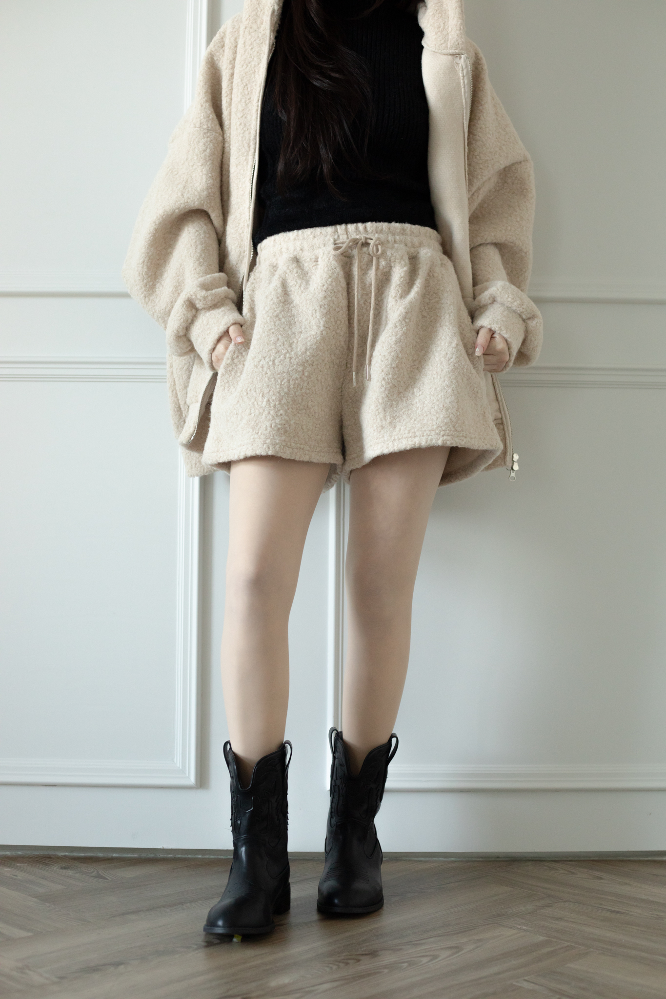 H06 SHERPA DRAWSTRING LOUNGE SHORTS