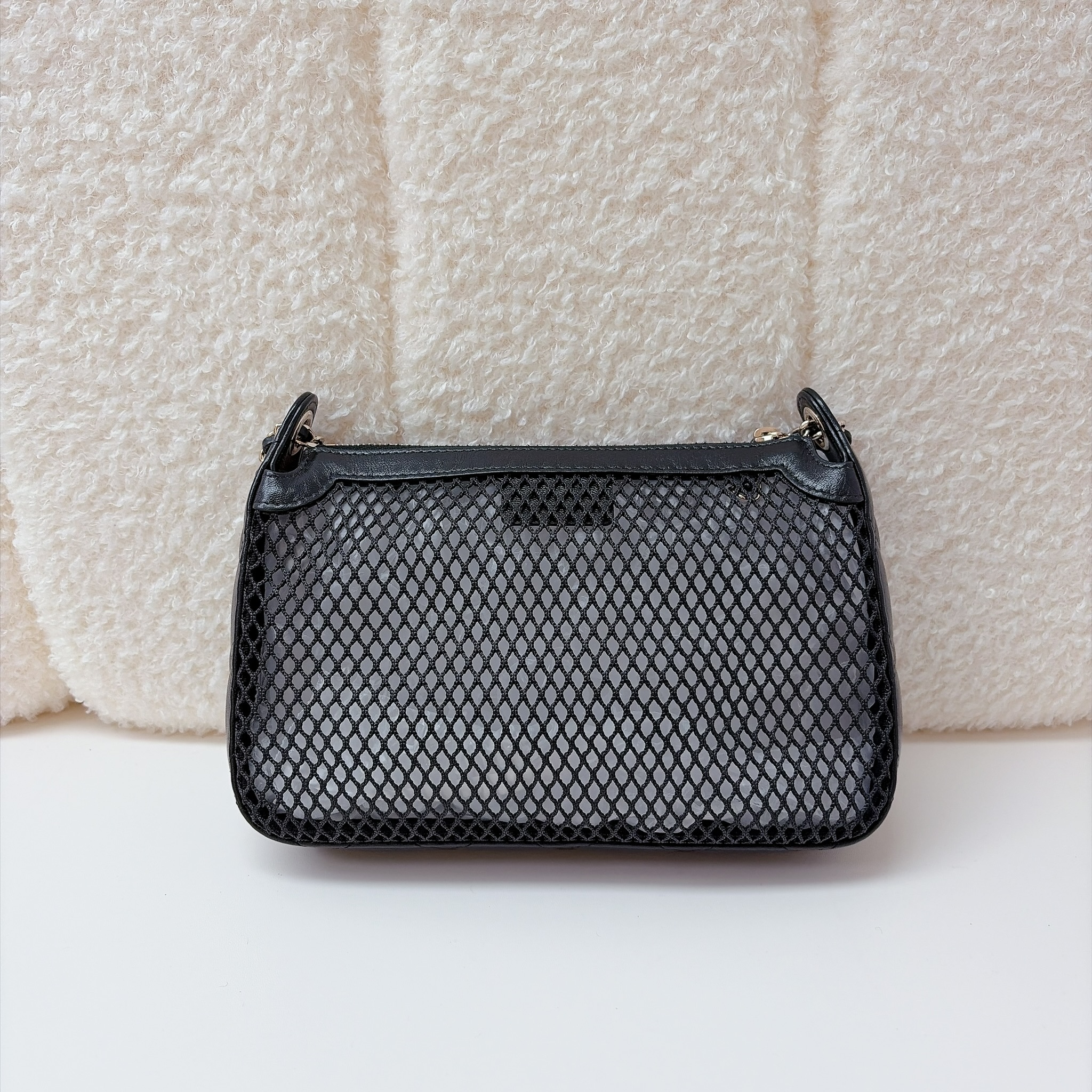 Chanel Mesh Clutch with Chain - Black / SHW