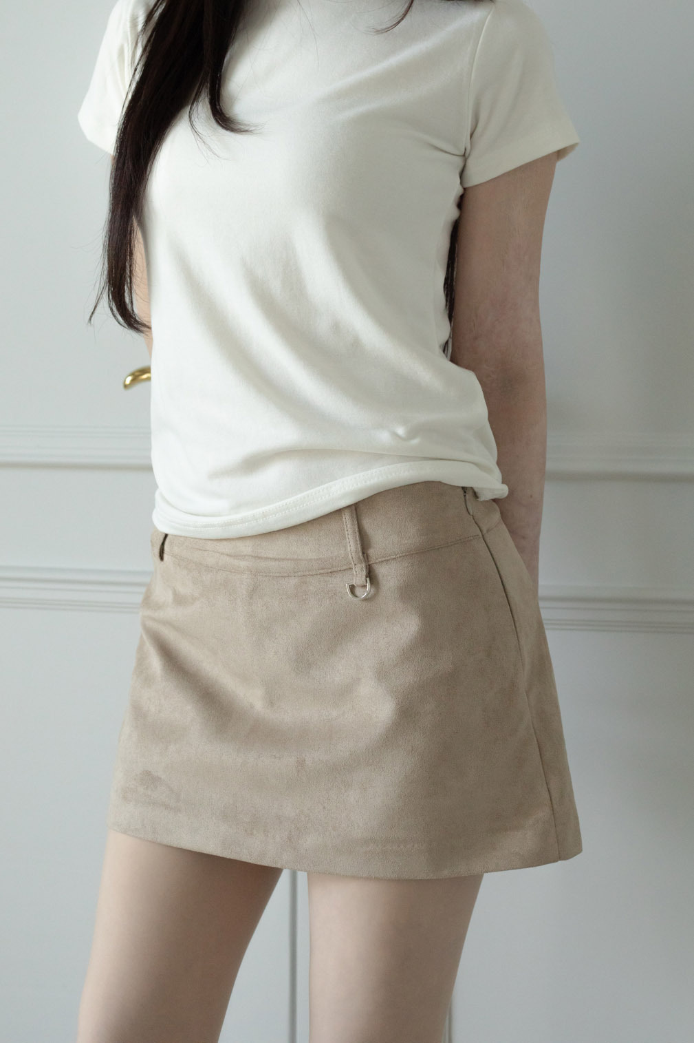 H07 SUEDE-TEXTURD MINI SKIRT
