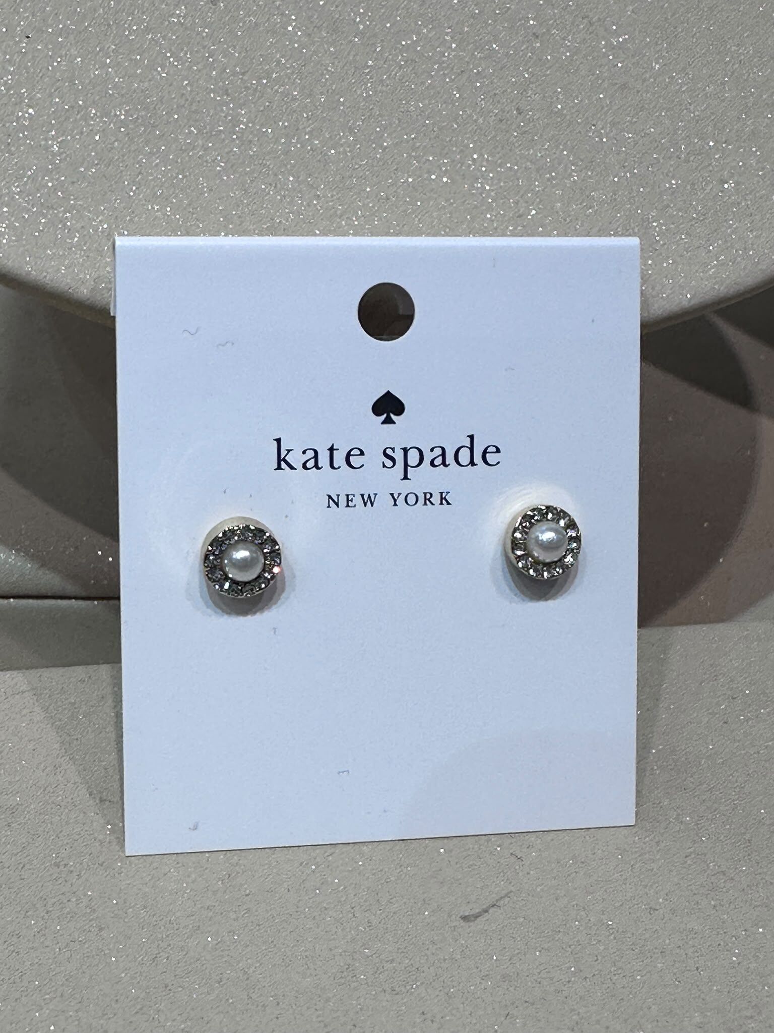 WV63 KS 珍珠金色耳環  You're A Gem Pave Halo Studs