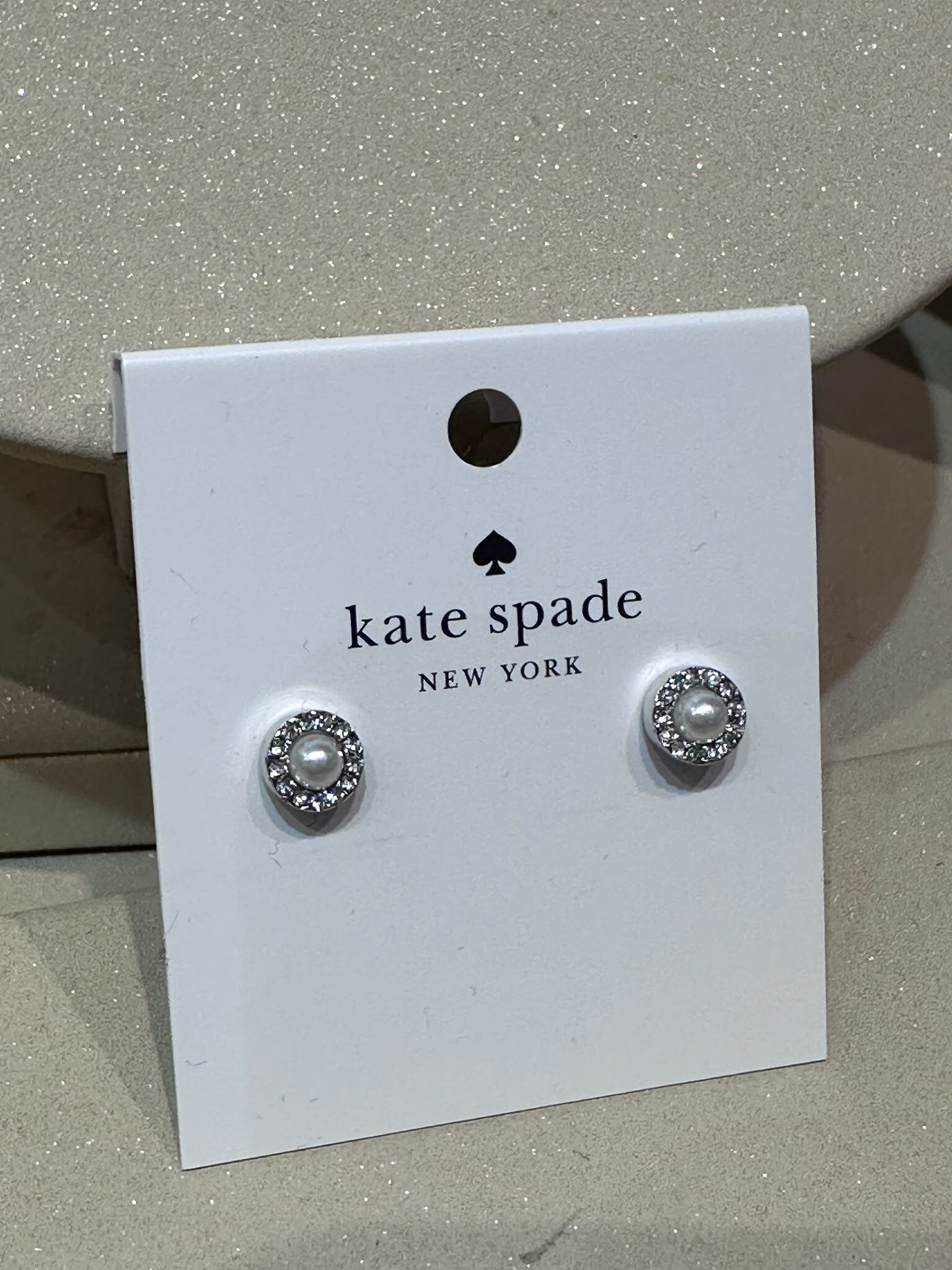 WV65 KS 珍珠銀色耳環  You're A Gem Pave Halo Studs